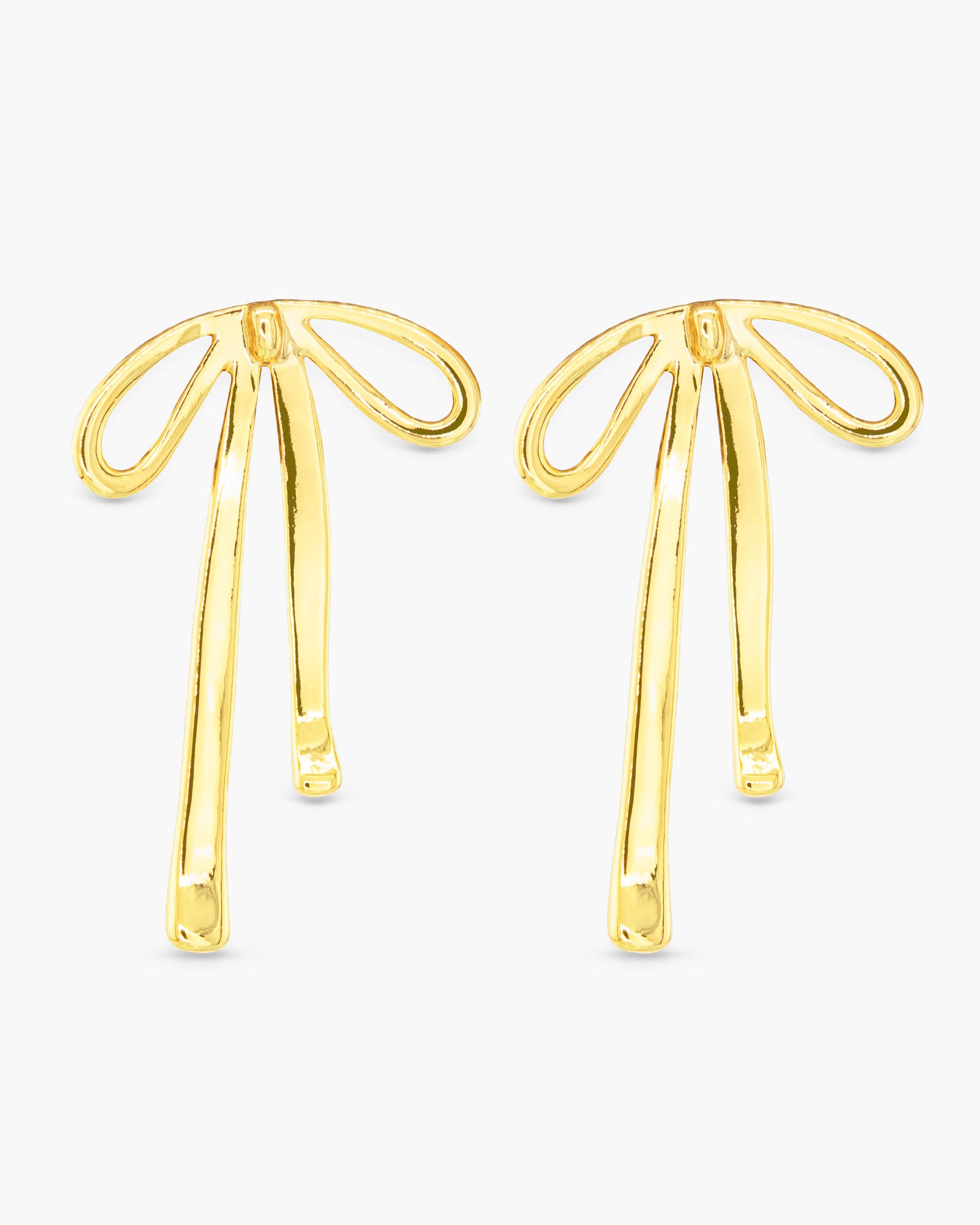Delicate Long Bow Earrings