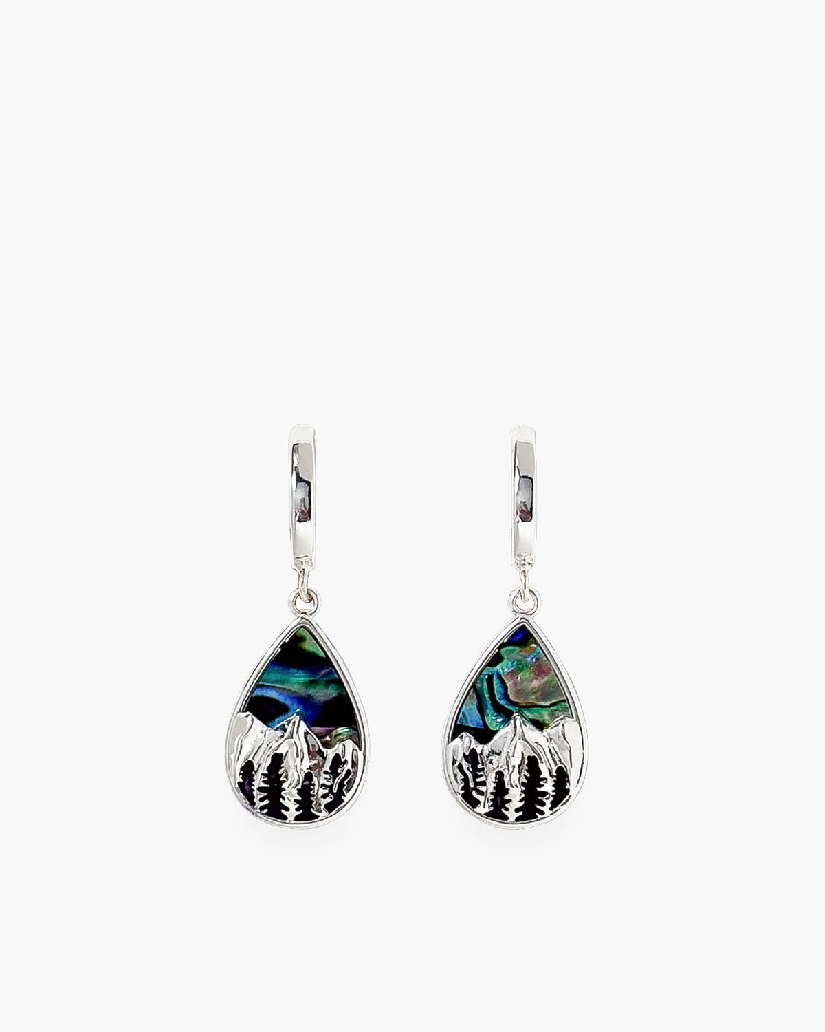 Abalone Mountain Scene Earrings