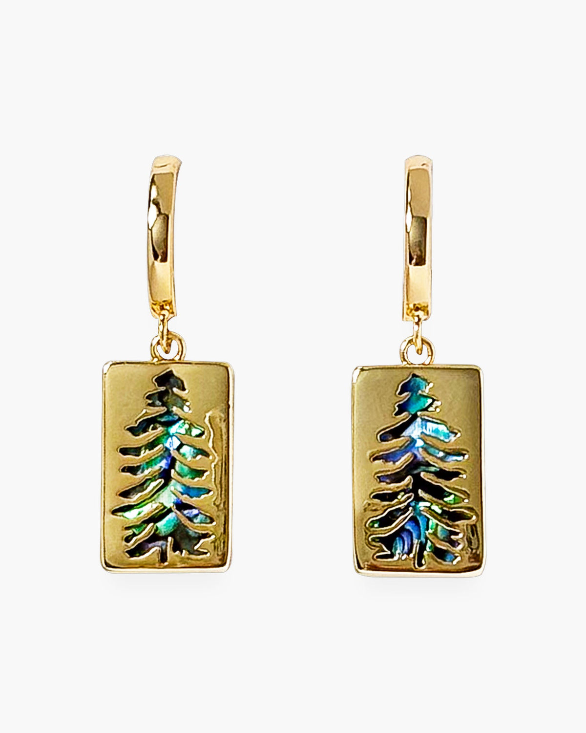 Gold Abalone Tree Earrings