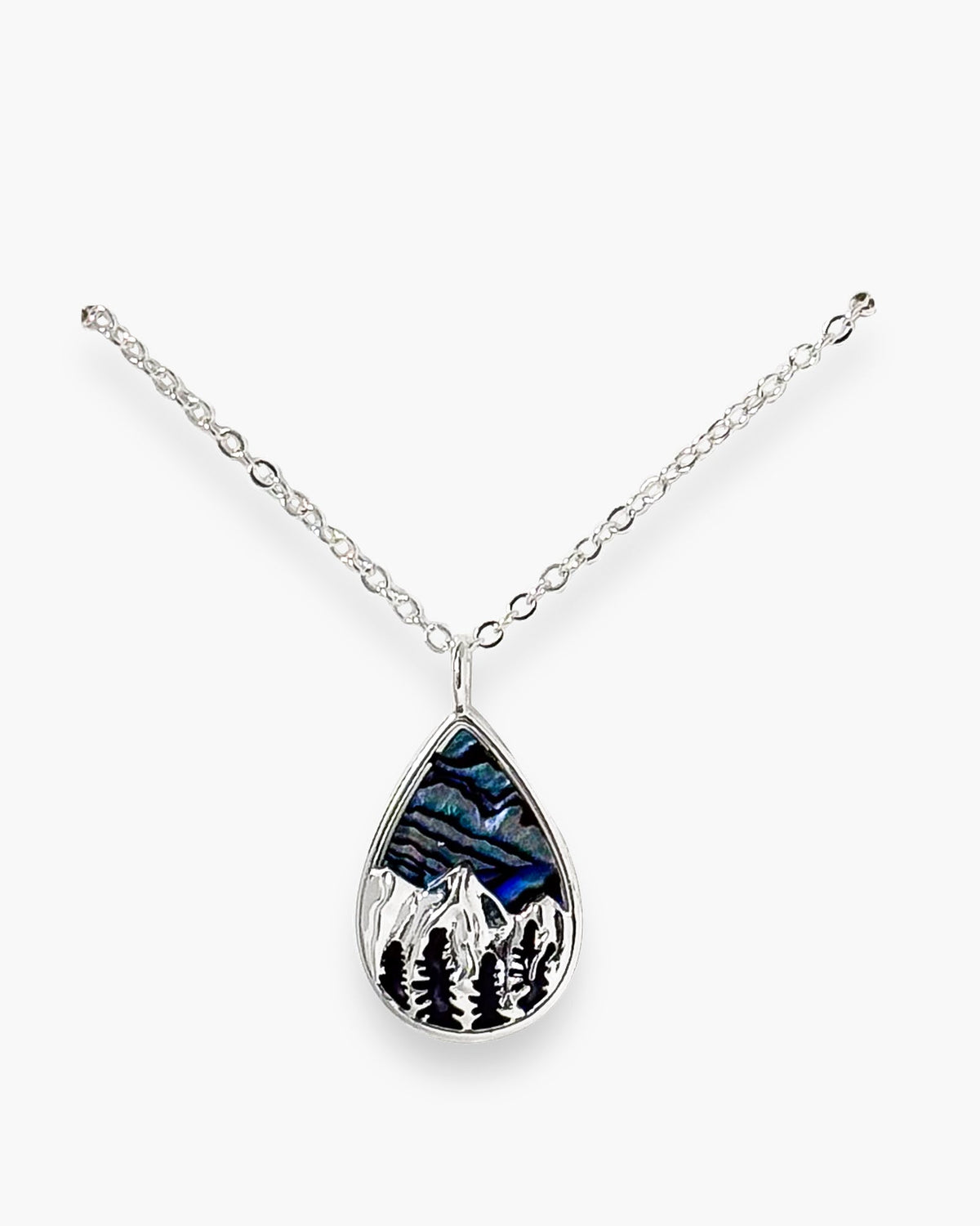 Abalone Mountain Scene Necklace