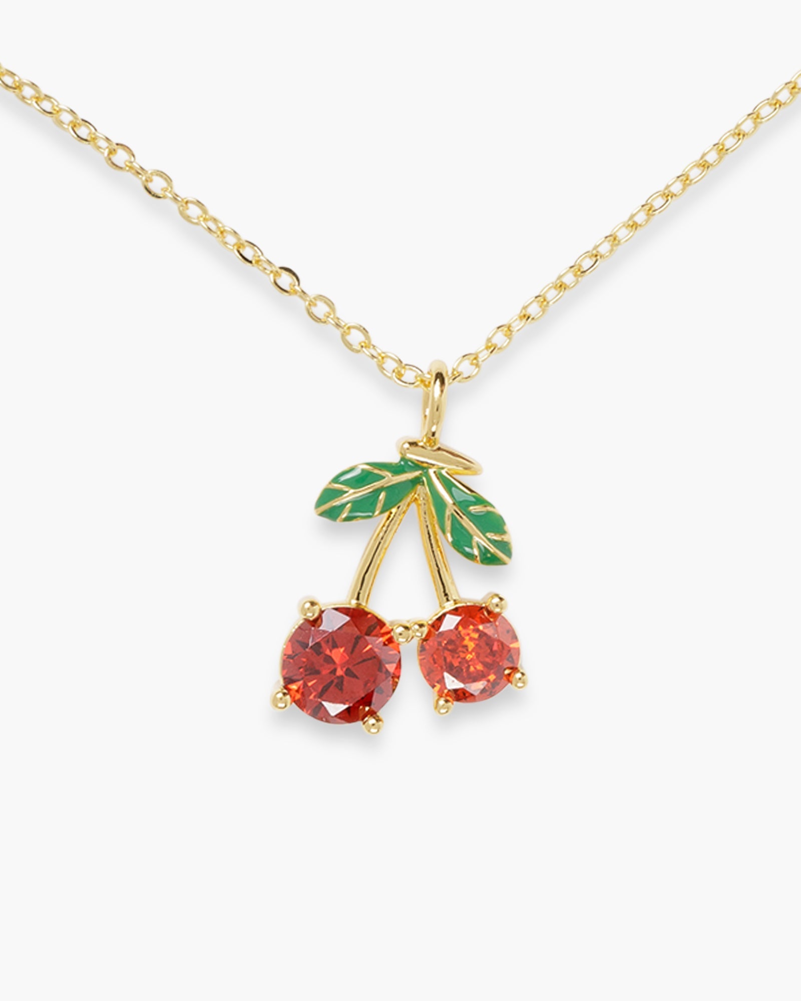 Gold CZ Cherry Necklace