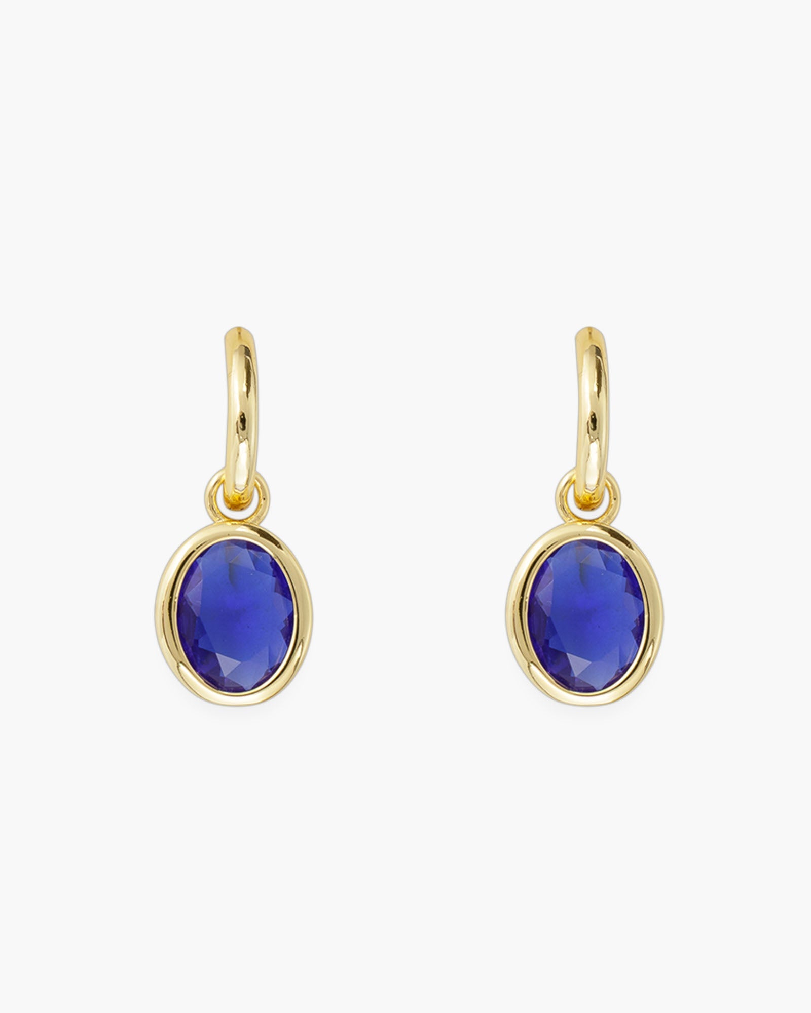 Gold Crystal Oval Earrings