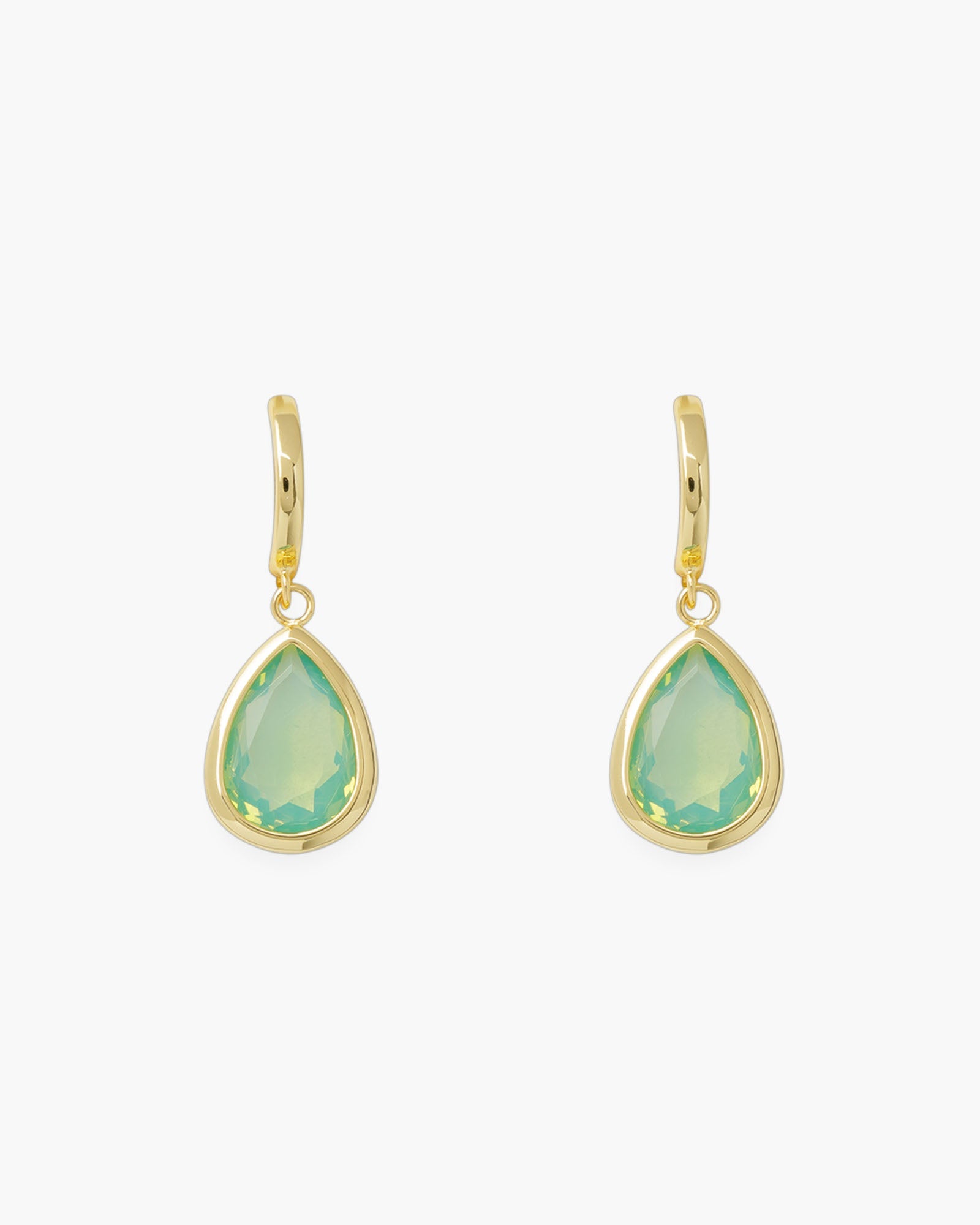 Gold Crystal Large Teardrop Earrings
