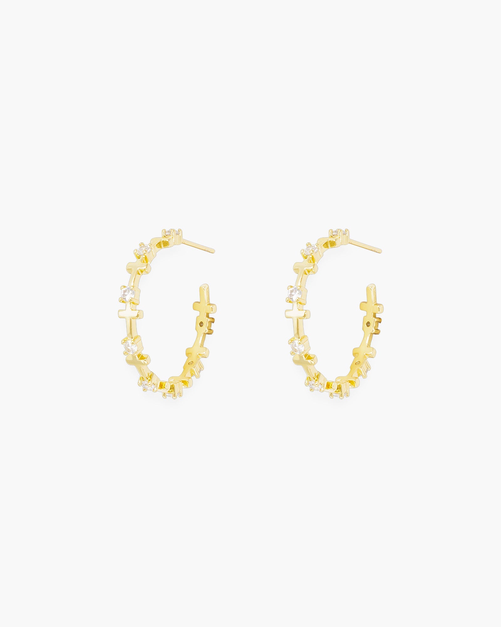 CZ Infinity Cross Hoop Earrings
