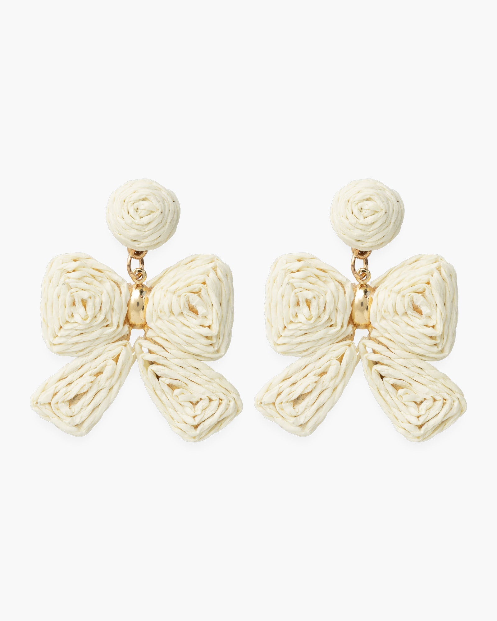 Gold Raffia Bow Earrings