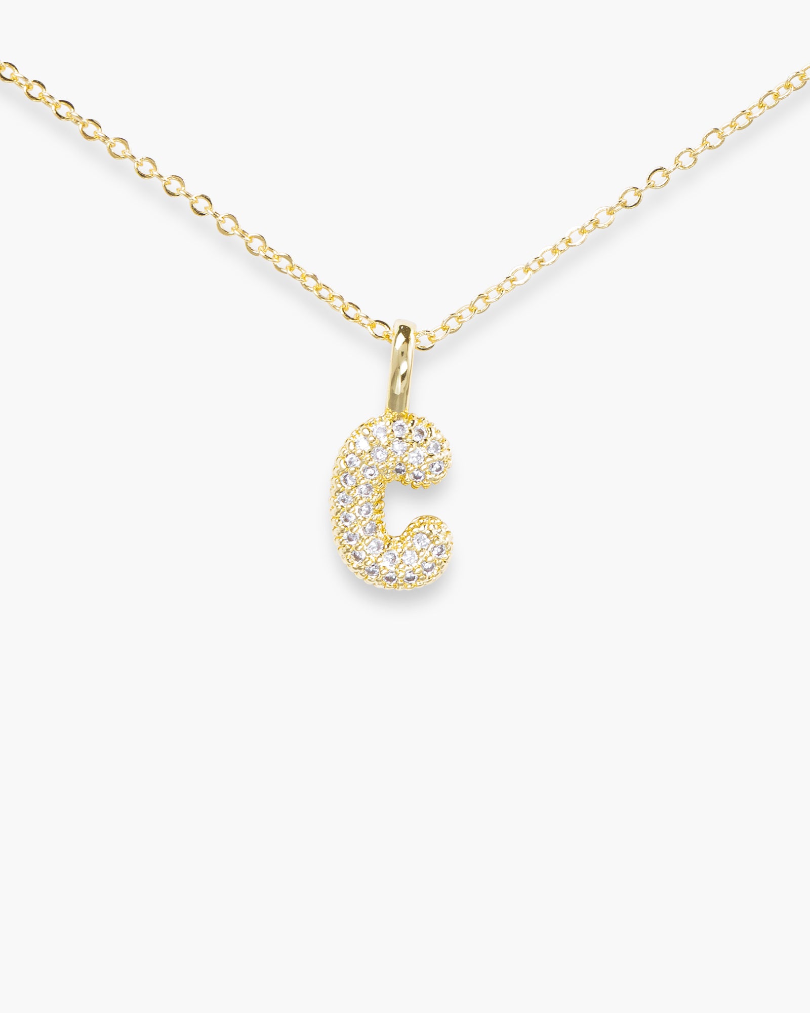 CZ Large Initial Necklace