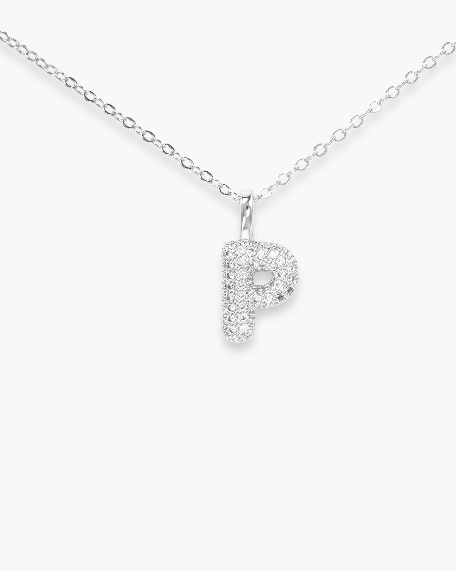 CZ Large Initial Necklace
