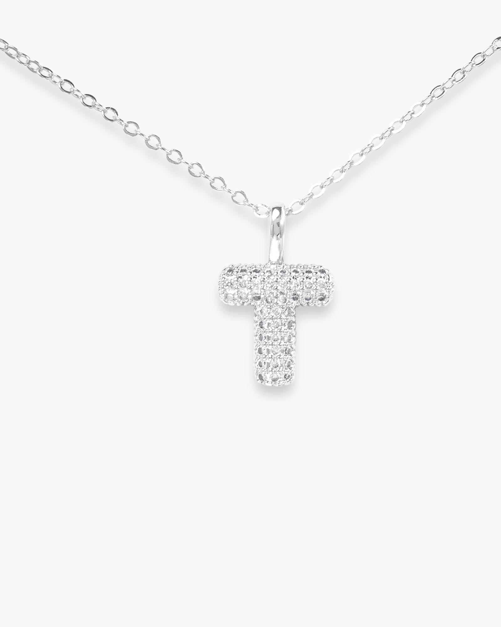 CZ Large Initial Necklace