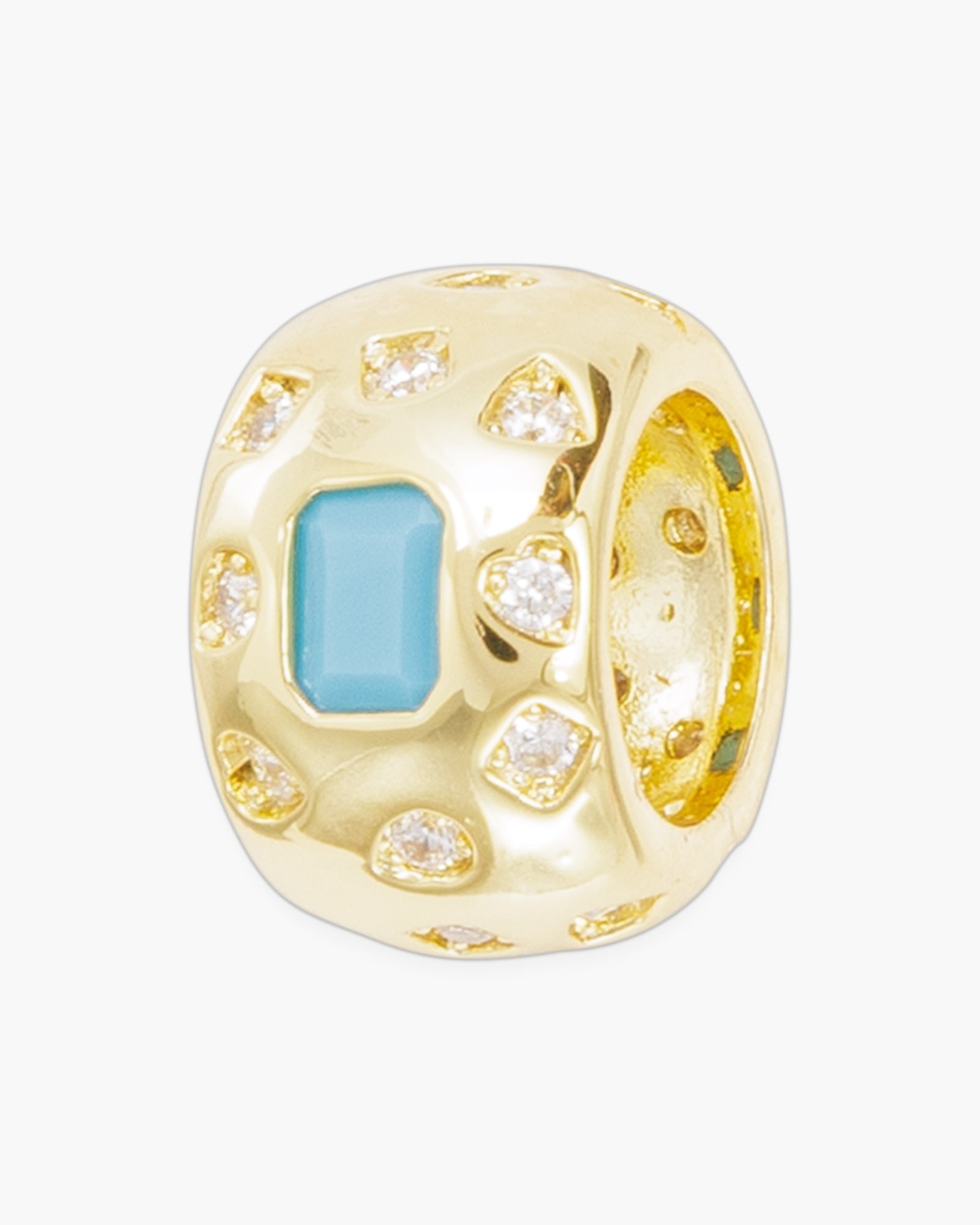 CZ Wide Round Charm