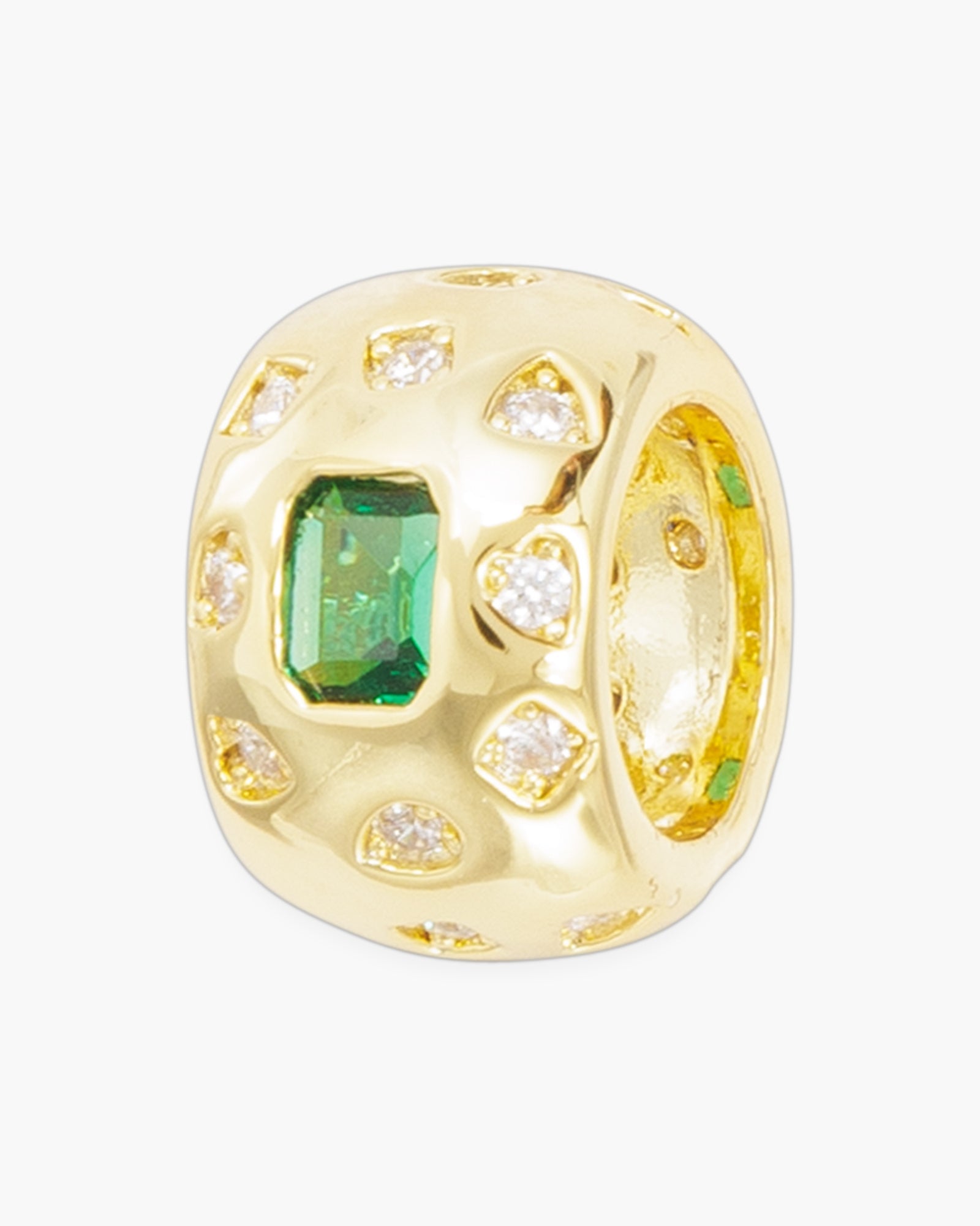 CZ Wide Round Charm