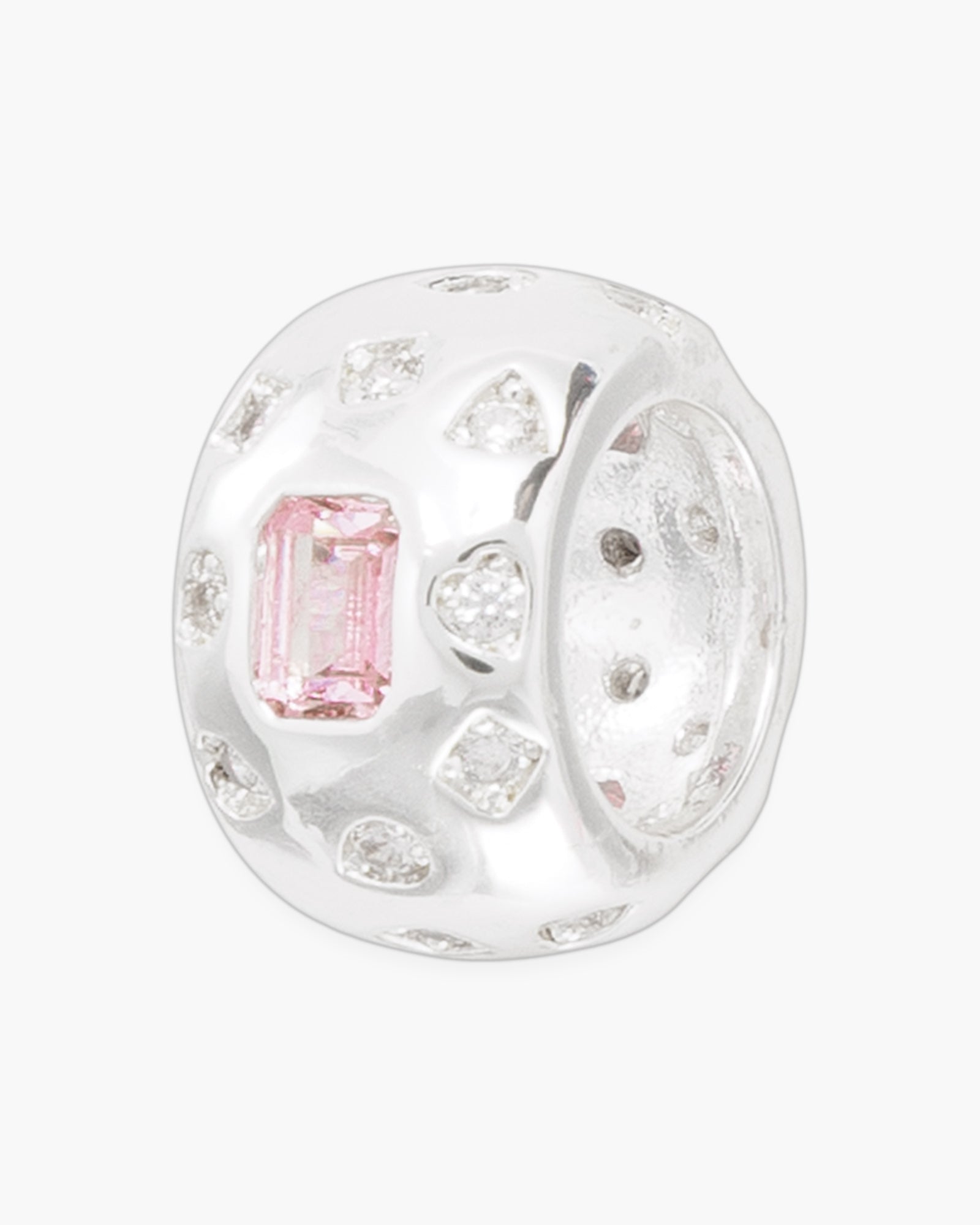 CZ Wide Round Charm