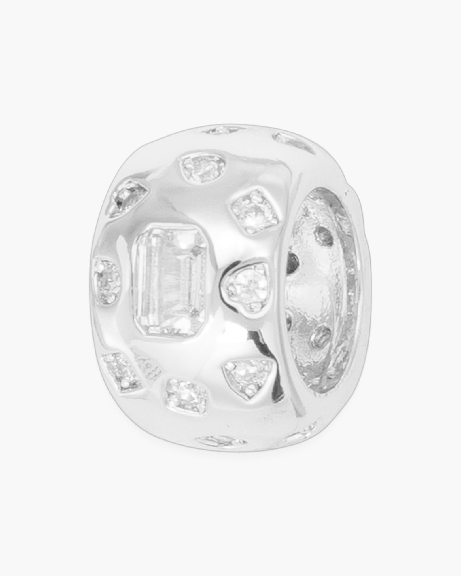 CZ Wide Round Charm