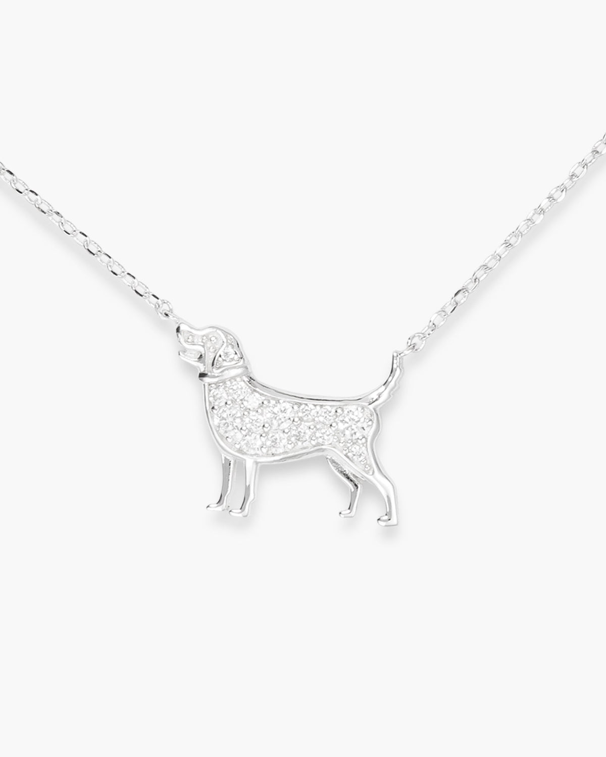 Silver CZ Pet Dog Necklace