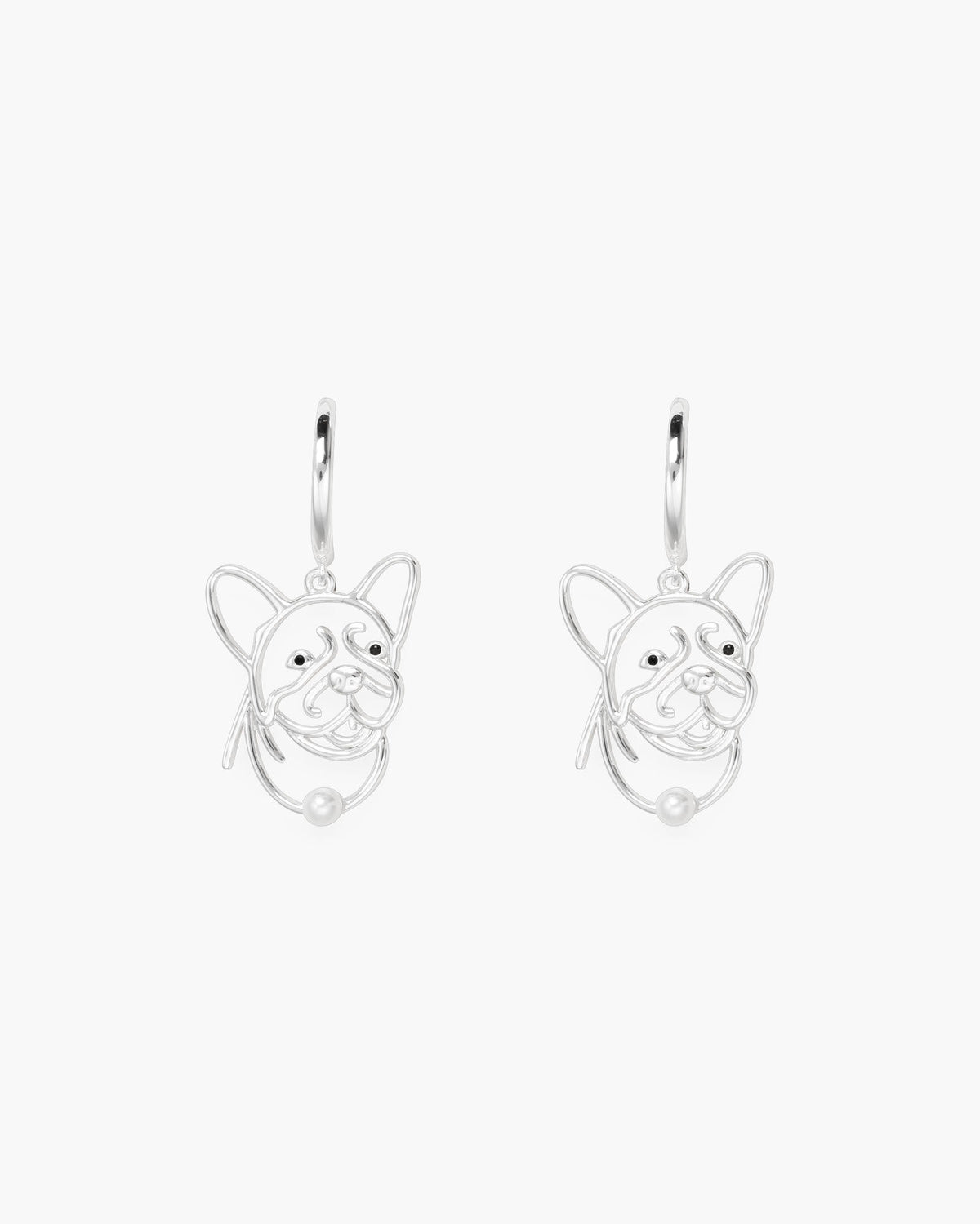 Silver Wire Pet Dog Earrings