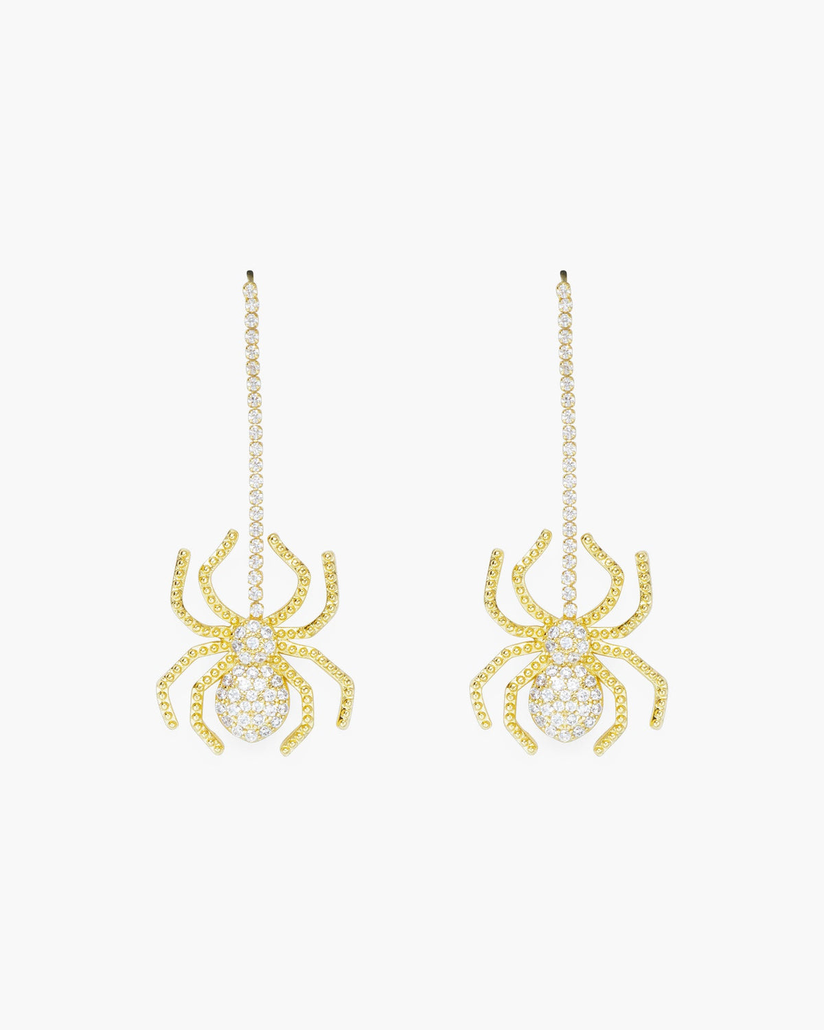 CZ Spider On A String Earrings