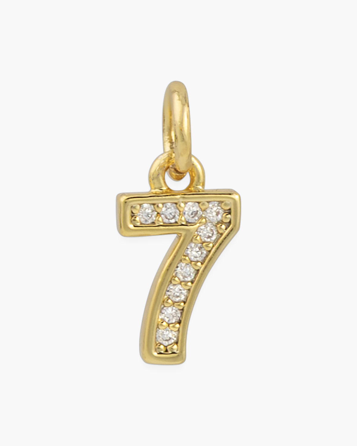Gold CZ Number Necklace & Bracelet Charms