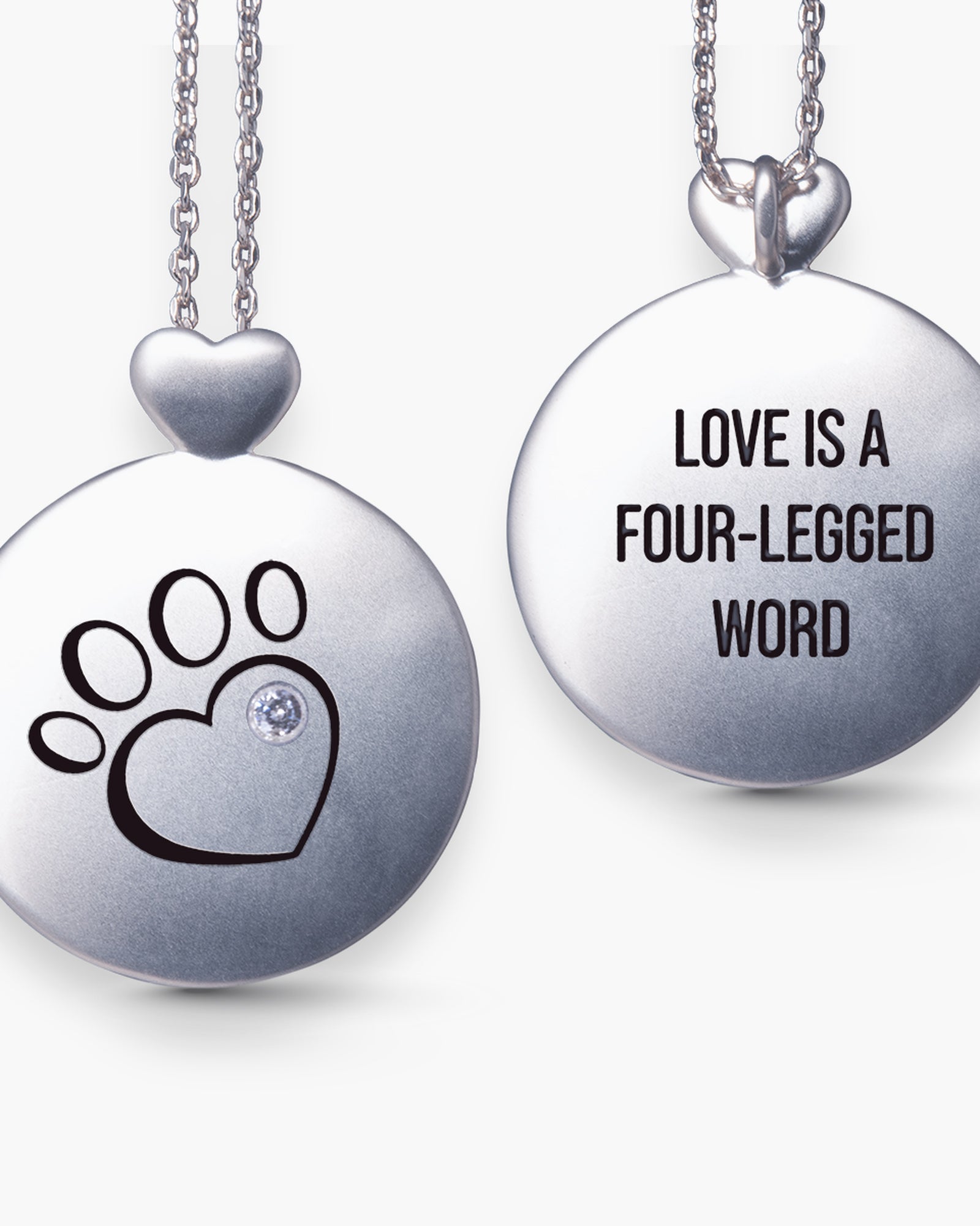 Heart Paw - Love - Necklace - Silver