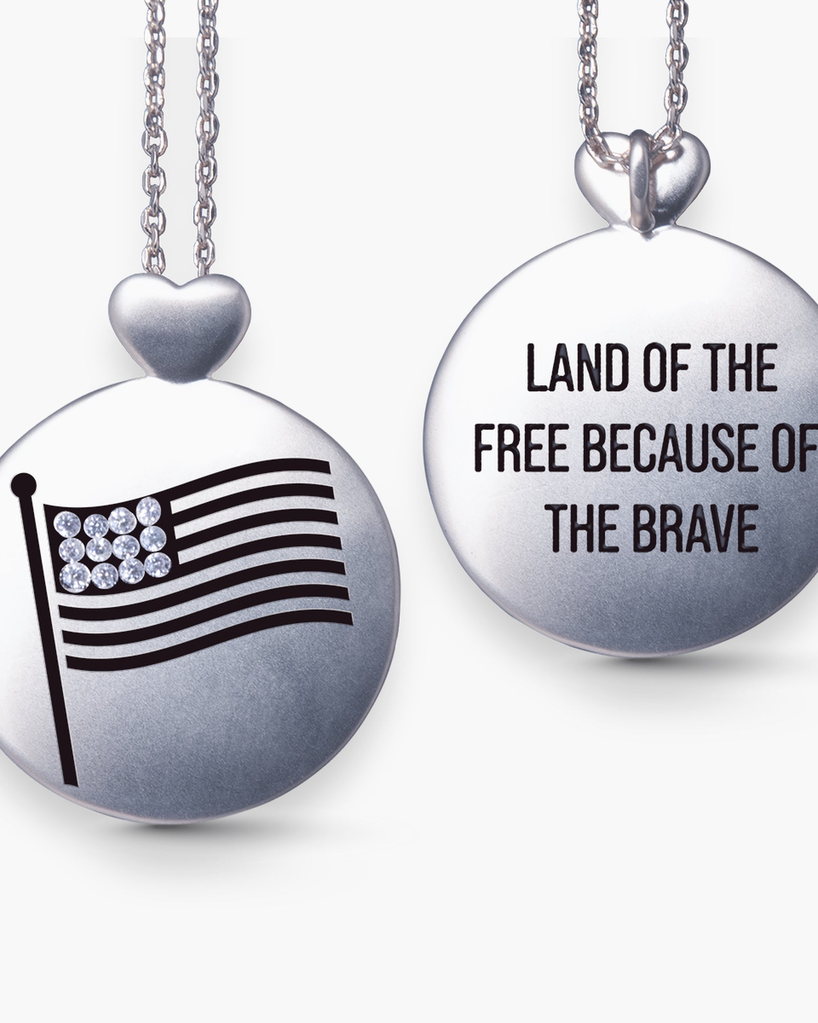 Flag - Freedom - Necklace - Silver