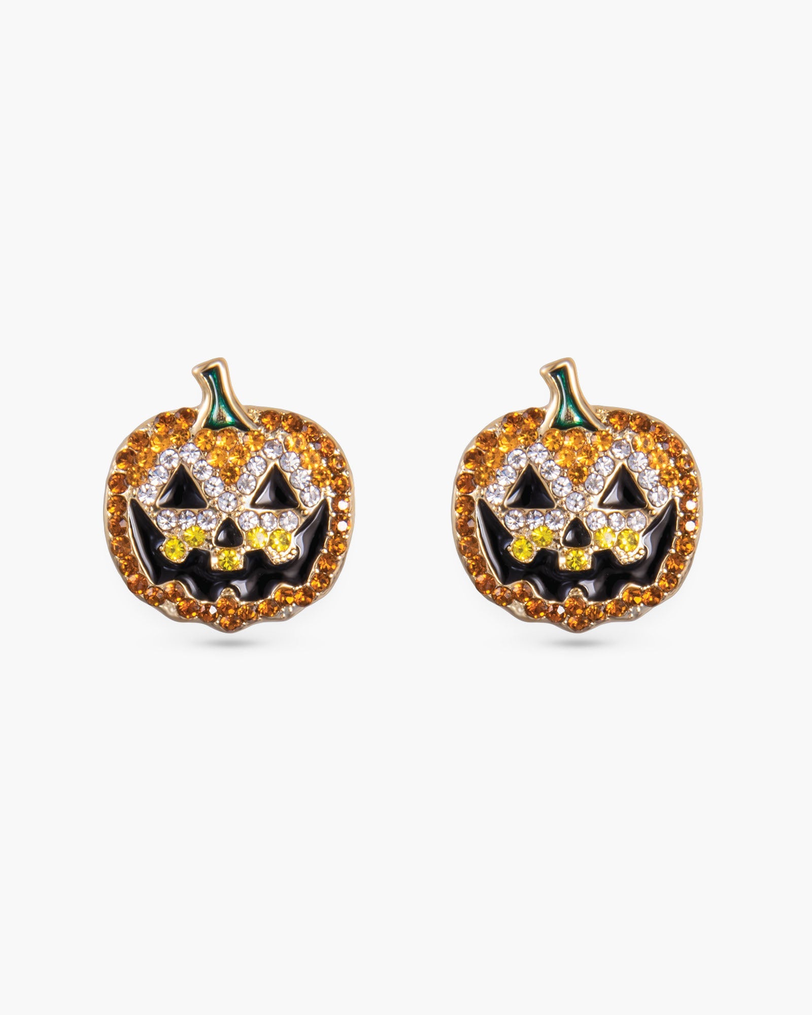 Jack-O-Lantern CZ Stud Earrings