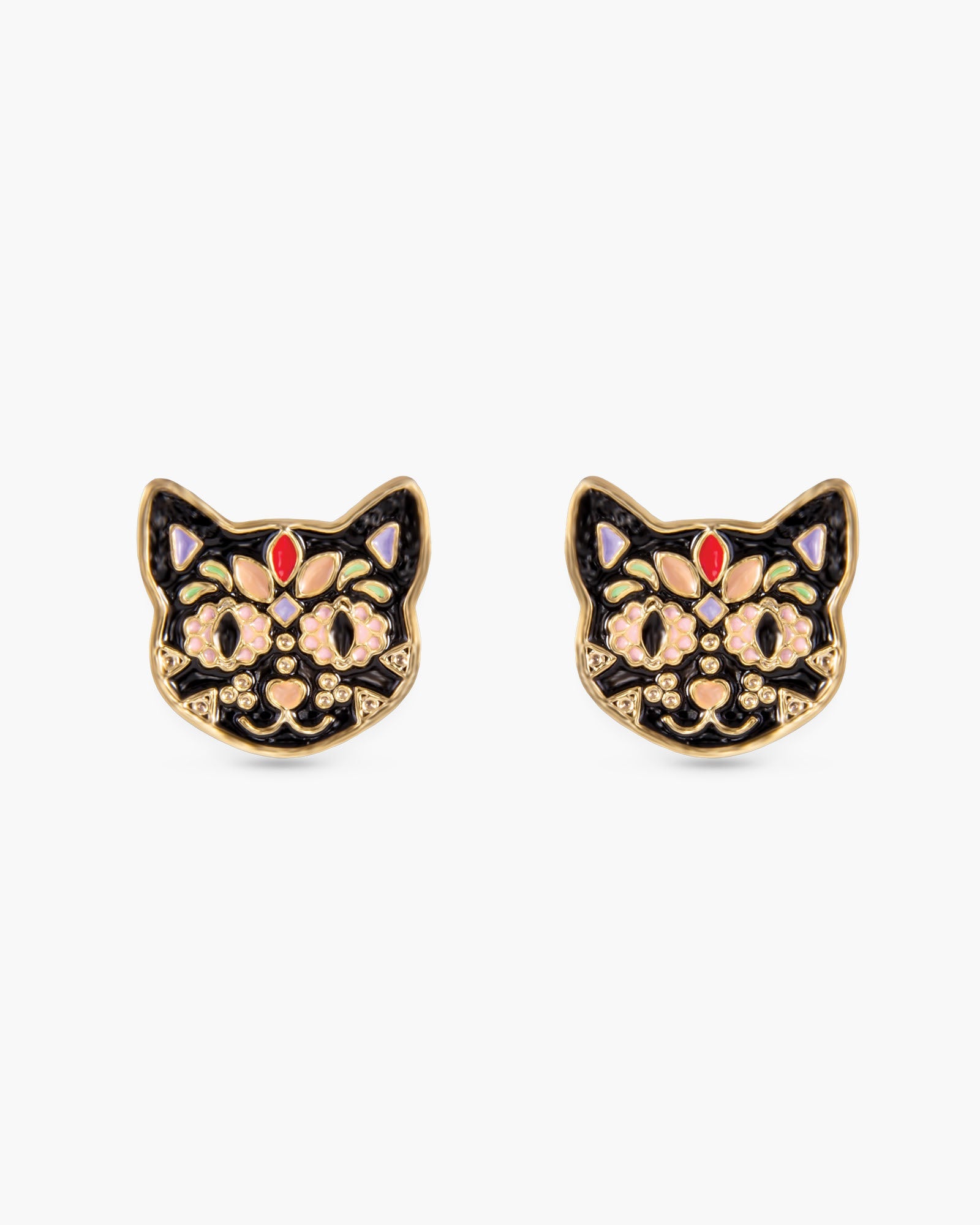 Black Cat Stud Earrings