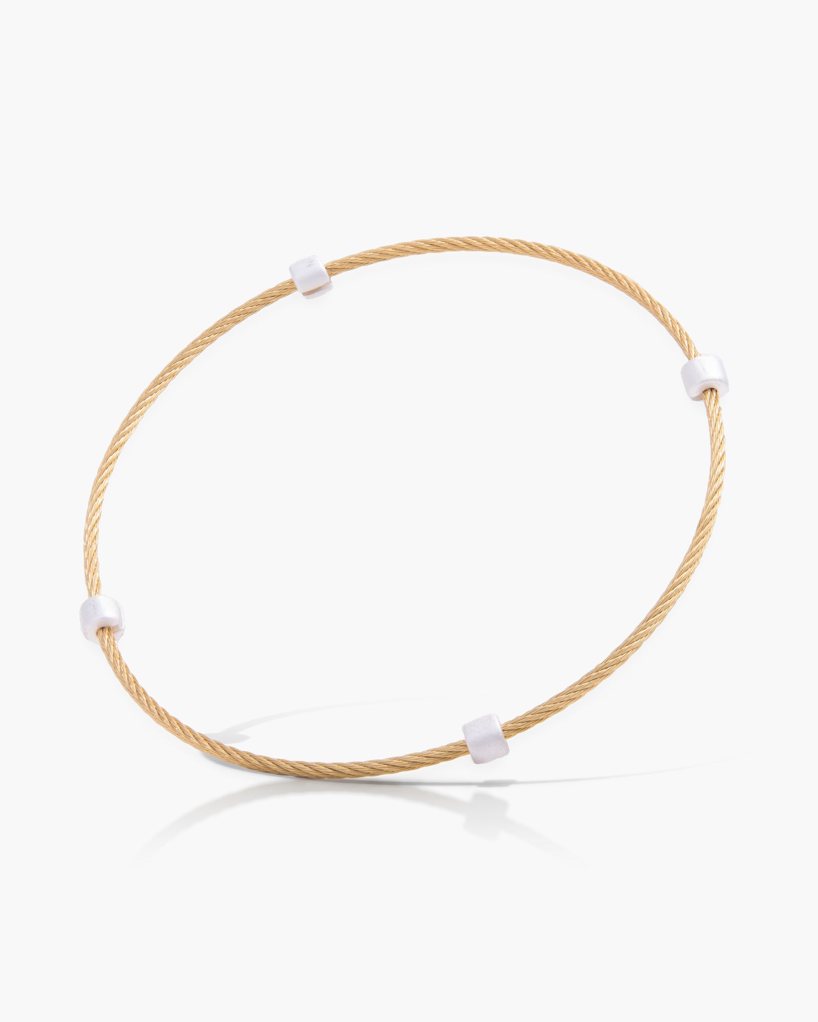 2-Tone Bead Bracelet - Gold with Silver