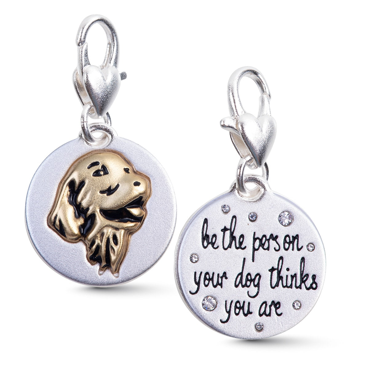 Golden Retriever Silver 2-Tone Medallion