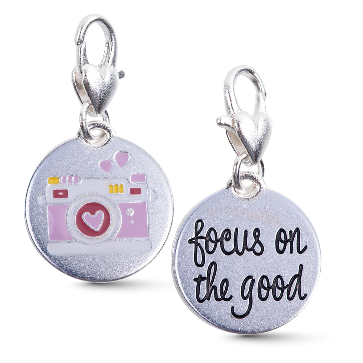 Heart Camera Silver 1-Tone Medallion