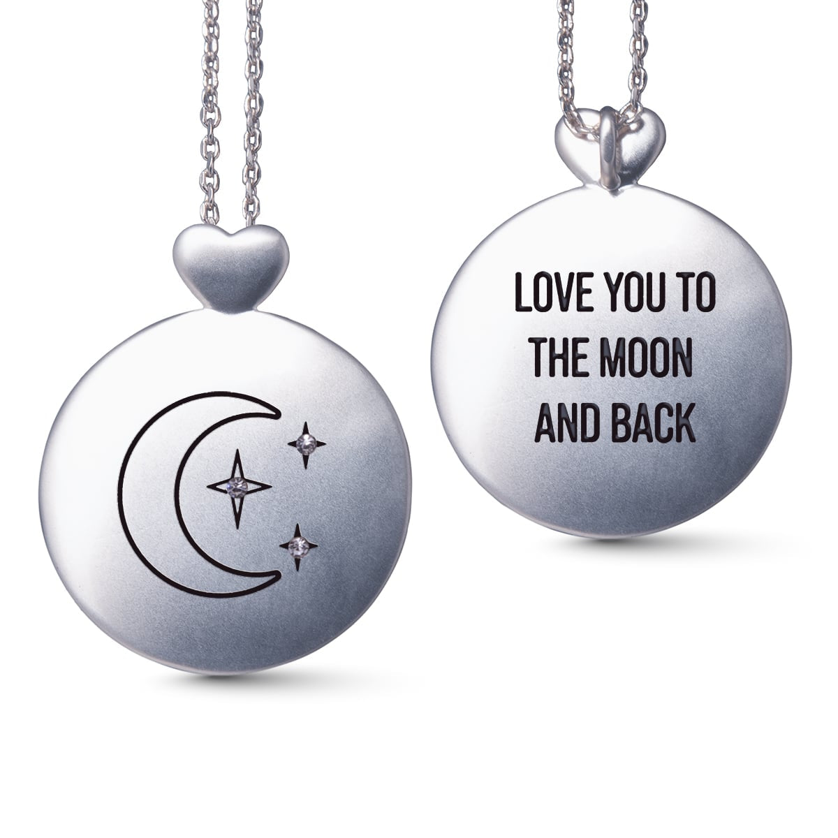 Moon and Back -Necklace - Silver