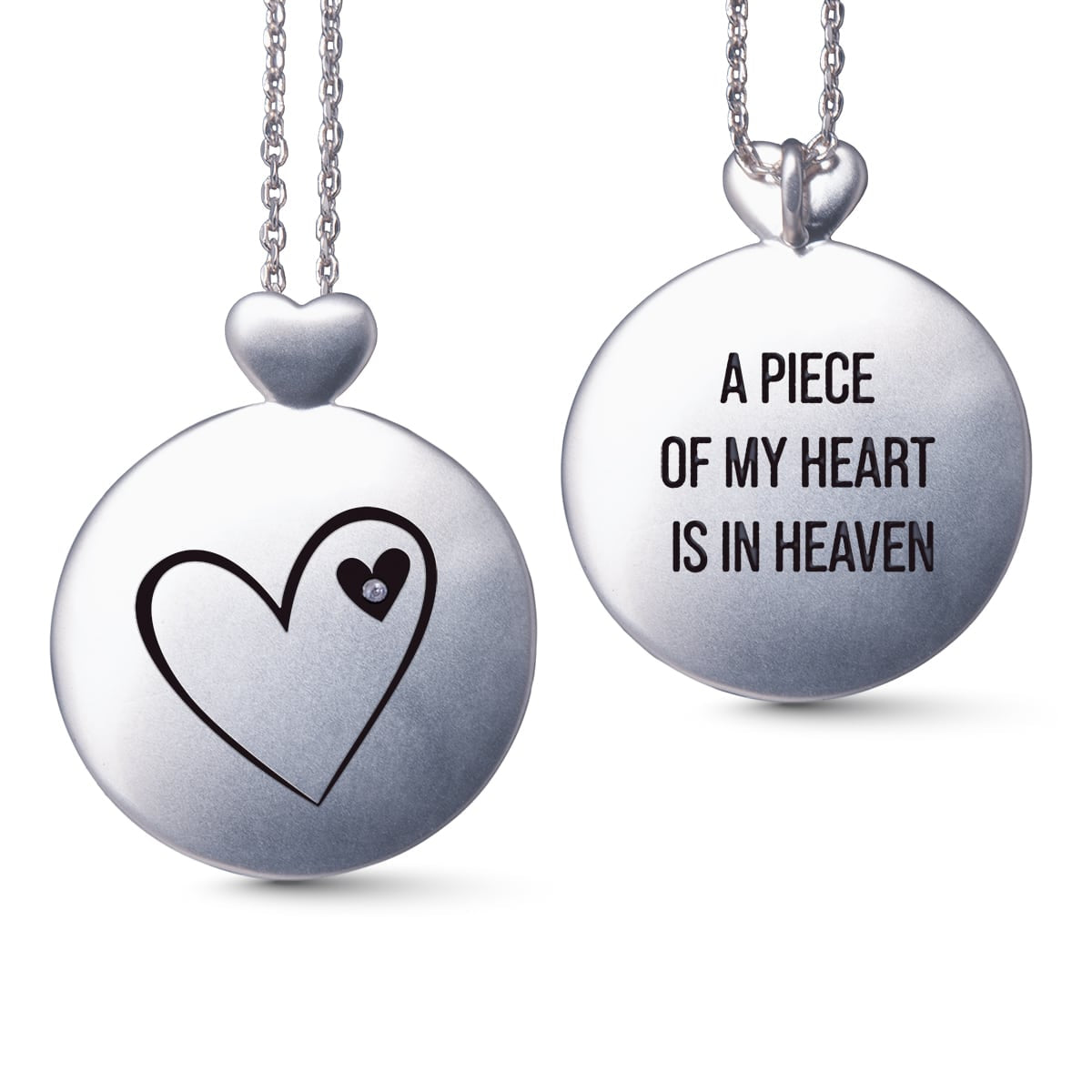 Piece - Heart - Necklace - Silver