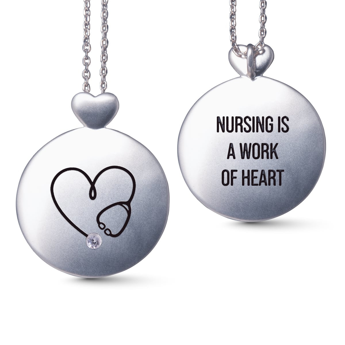 Heart - Nursing - Necklace - Silver