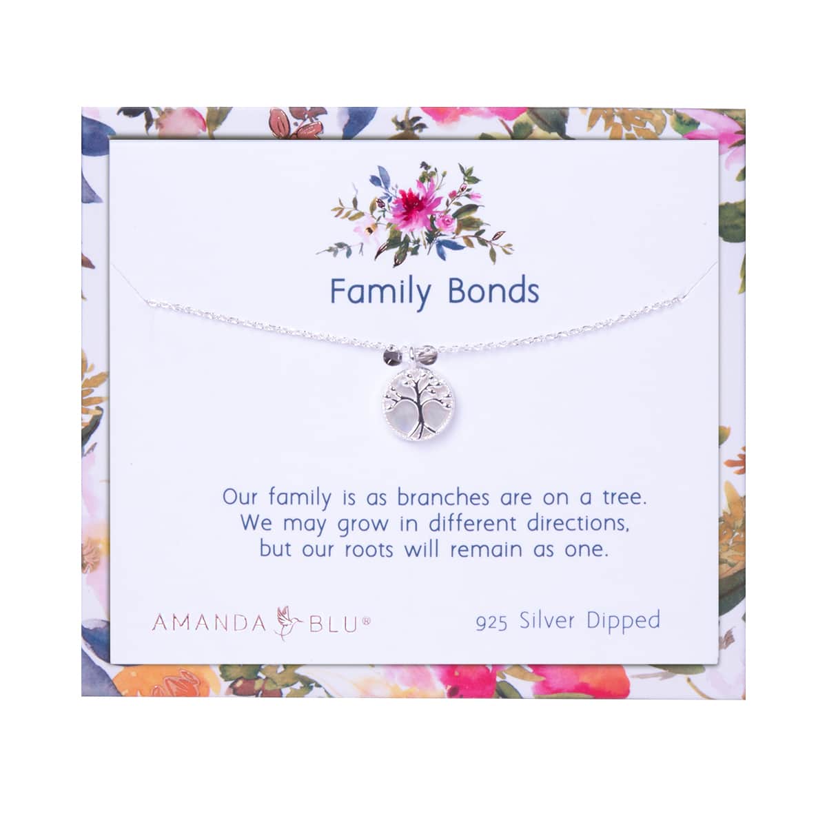 Family Bonds Silver Charm Necklace
