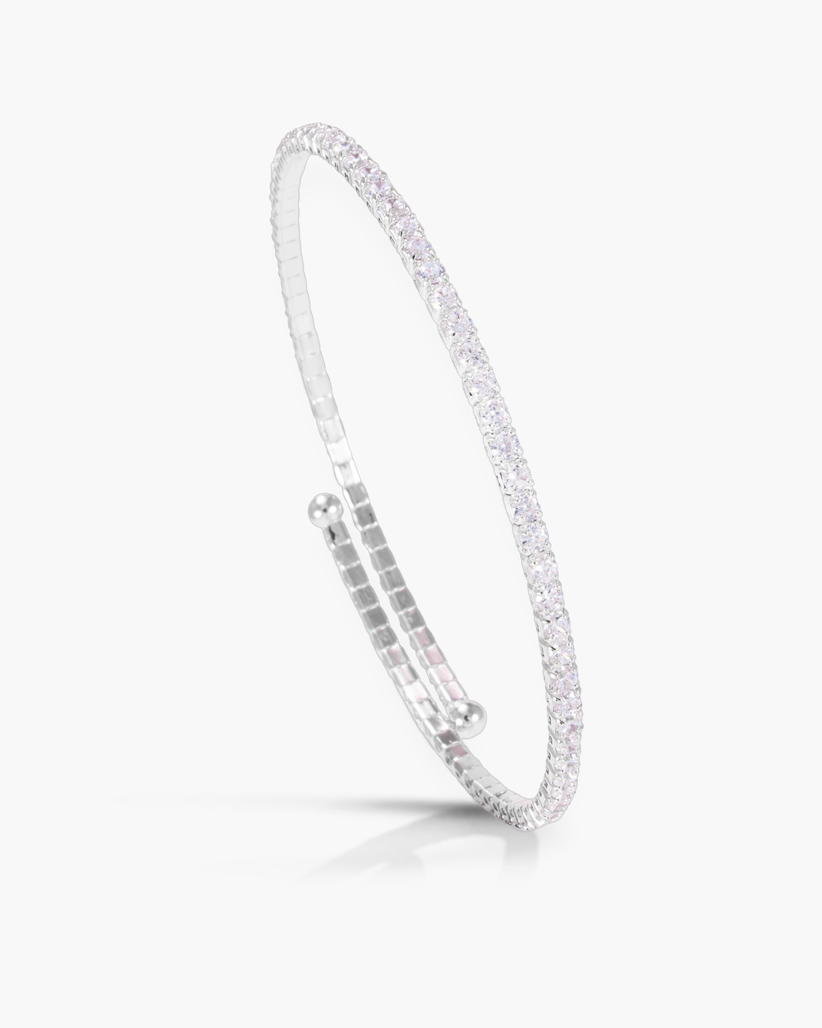 Single Spiral Bracelet - Rhodium