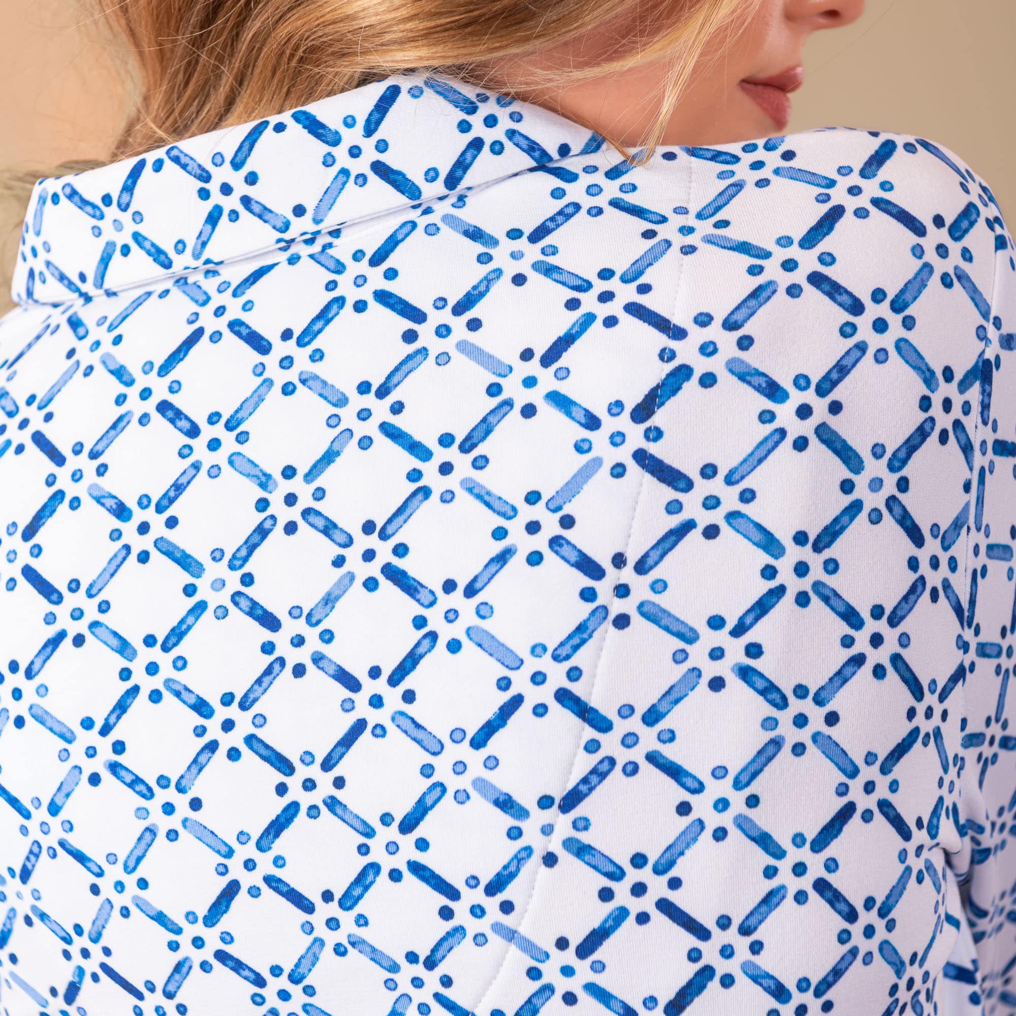 Blu Diamond Pajama Top | Blue Cloud Plush Long Sleeve PJs