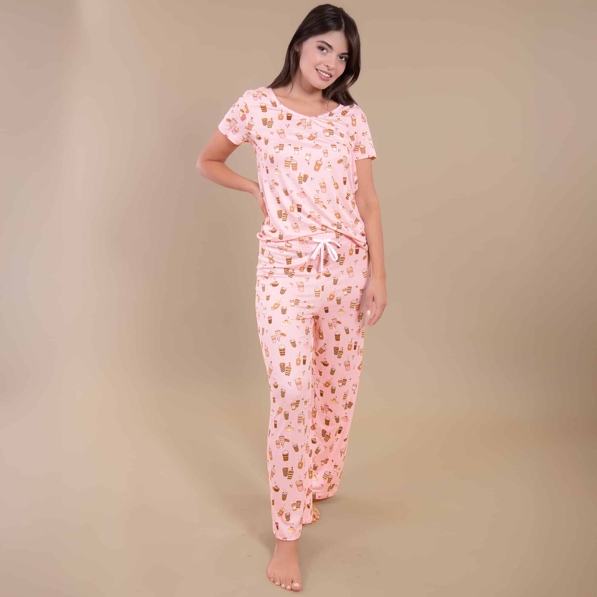 Love At First Sip Pajama Pants | Pink Coffee PJ Bottoms