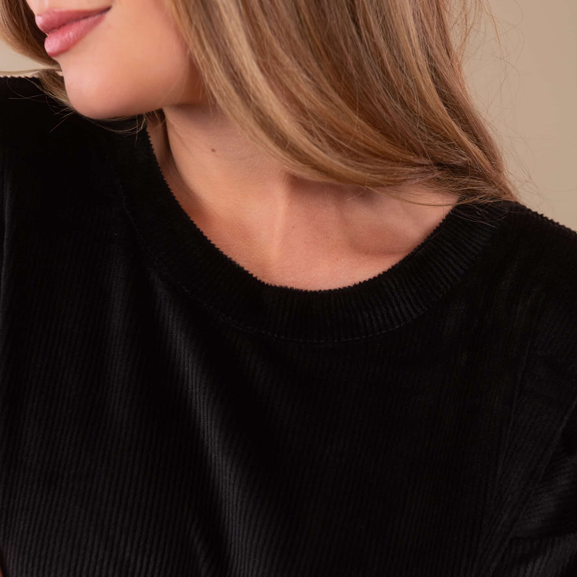 Luxe Lounge Pajama Top | Long-Sleeve Velour PJs