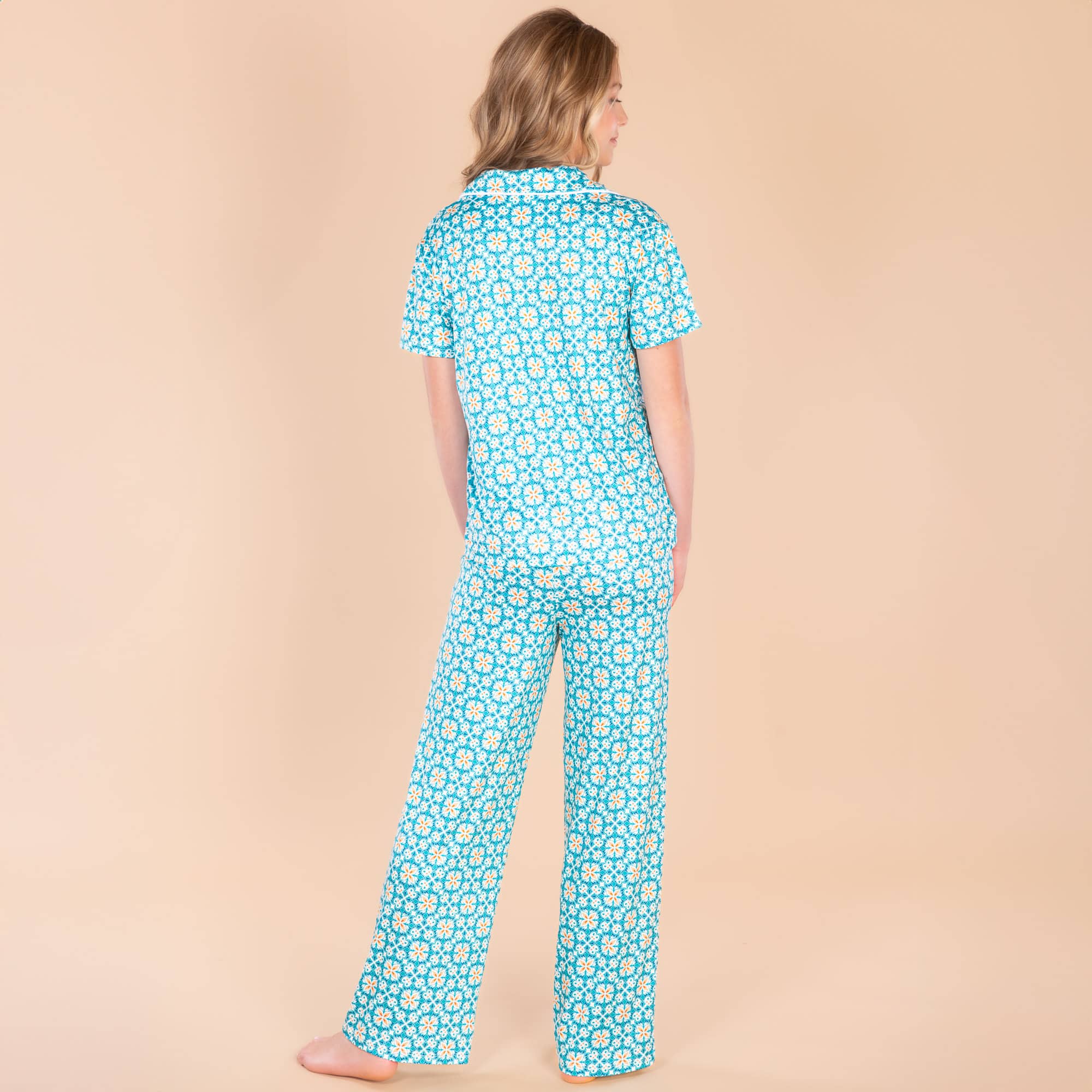Moroccan Vacation Pajama Pants | Dreamy Blue Boho PJ Bottoms