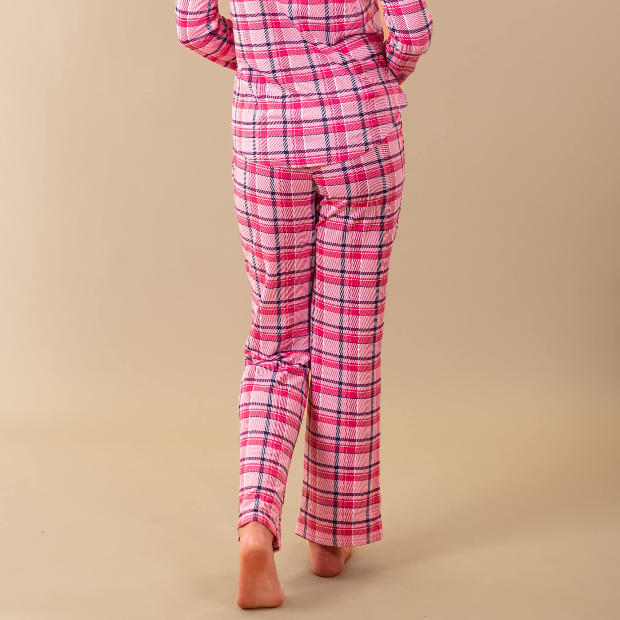Navy and Pink Plaid Pajama Pants | Cloud Plush PJ Bottoms