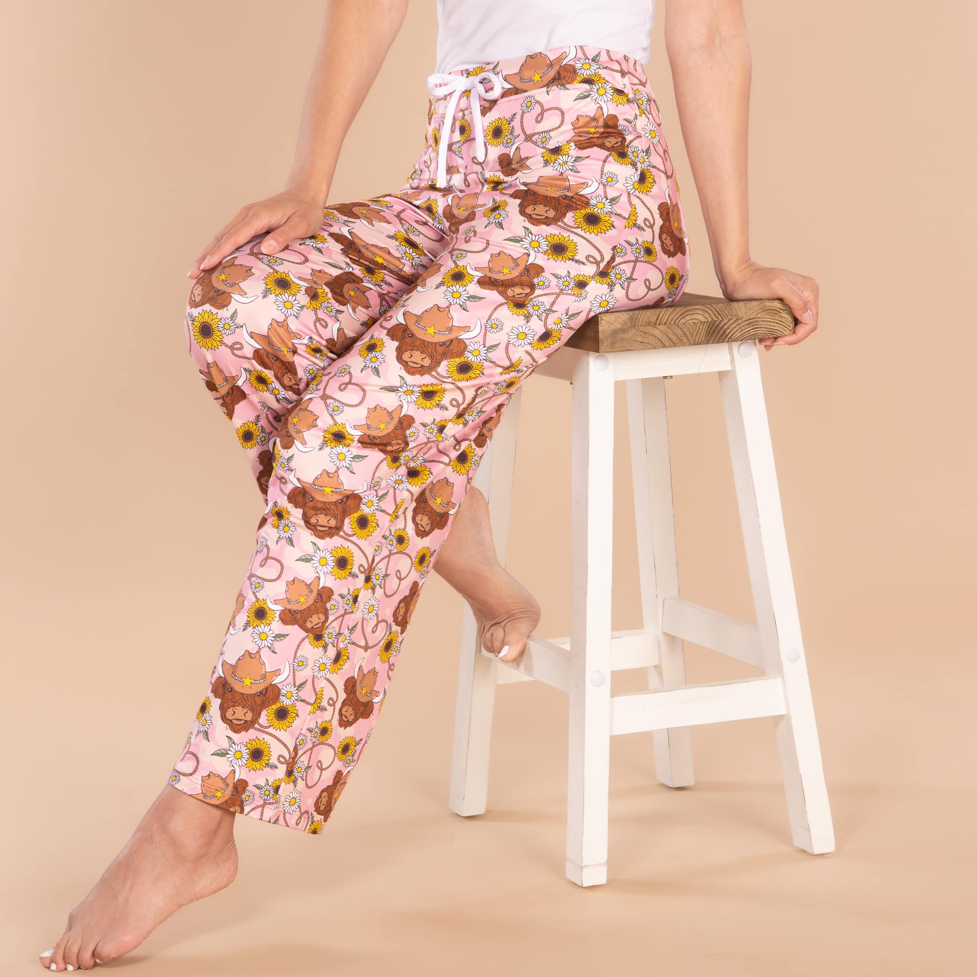 Rodeo Queen Pajama Pants | Western Pink Cow PJ Bottoms