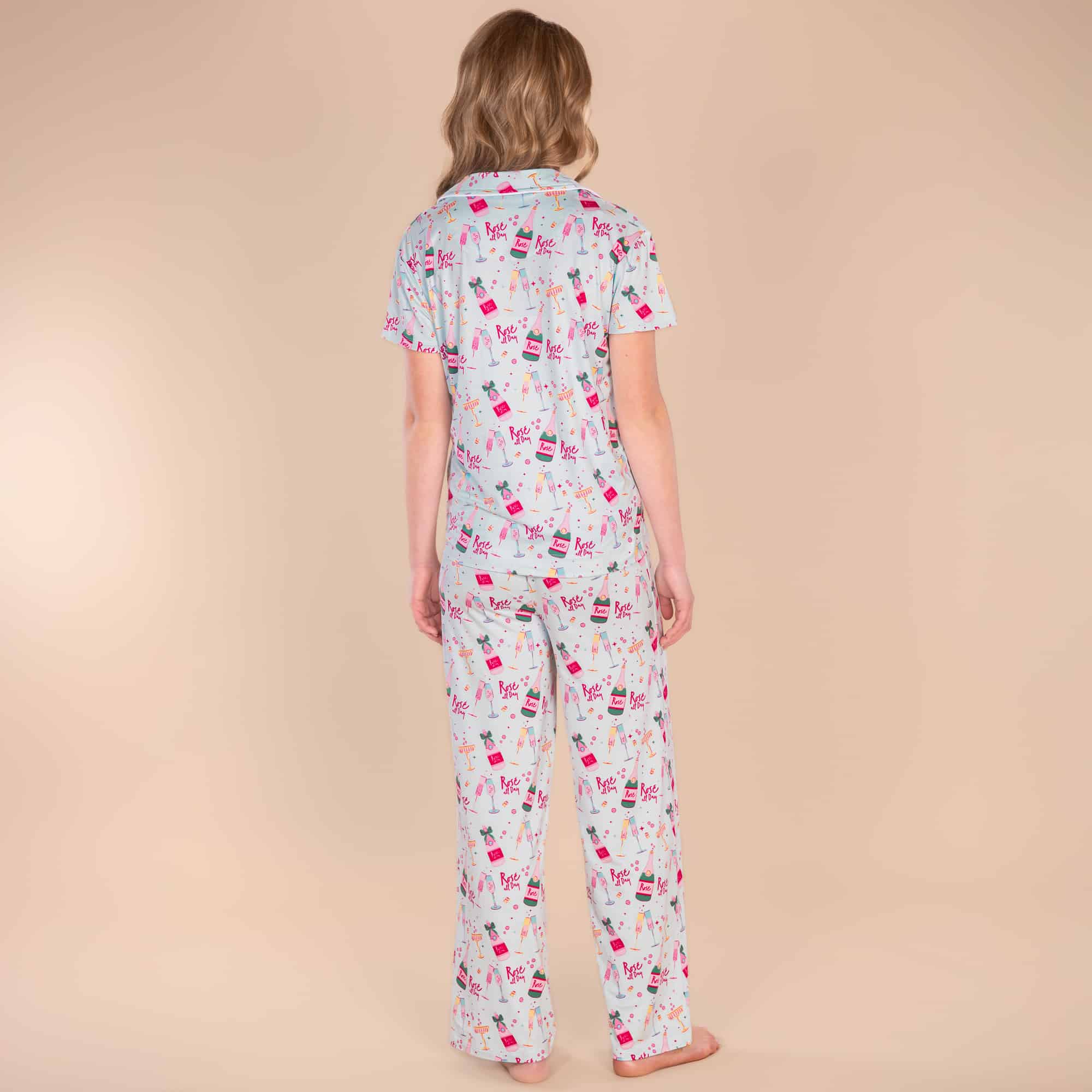 Rosé All Day Pajama Pants | Blue Blush Wine PJ Bottoms