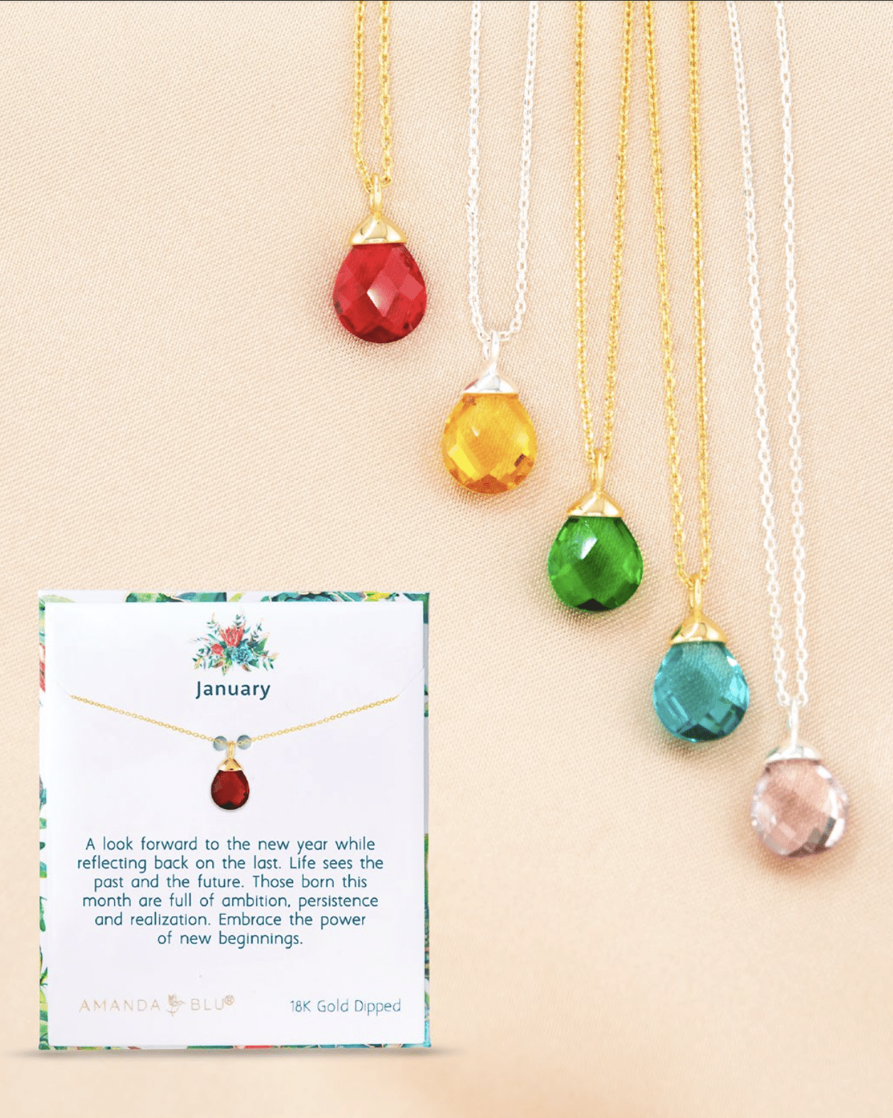 Birthstone Charm Necklace | Something Blu Collection