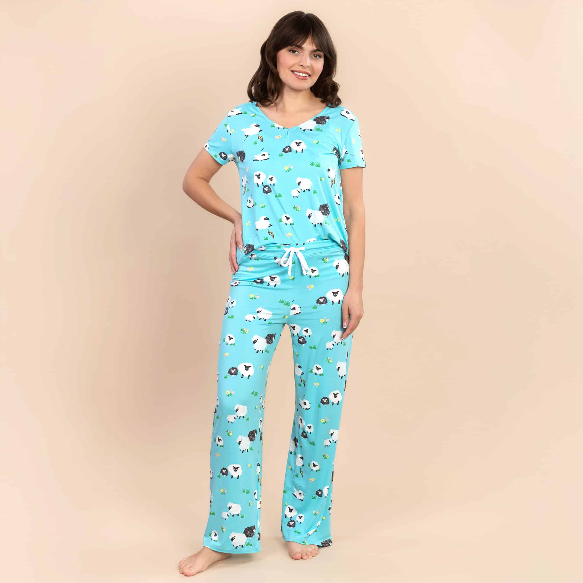 Sleepy Sheep Pajama Pants | Soft Blue Bedtime PJ Bottoms