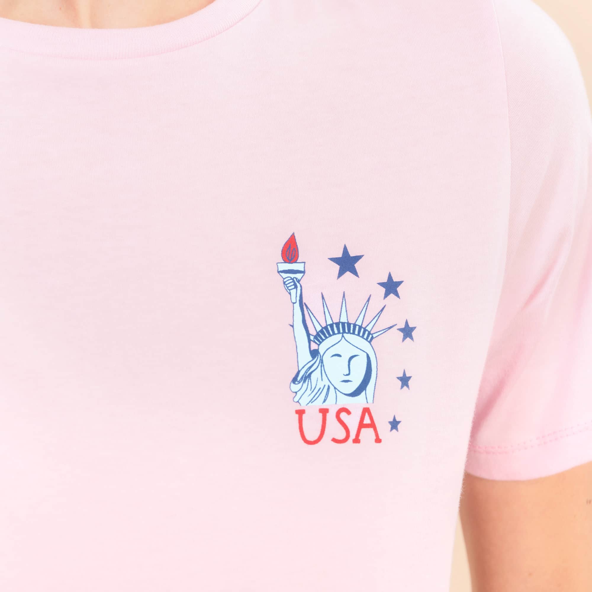 American Stamps | Women's Pink Short-Sleeve 4th of July Tee