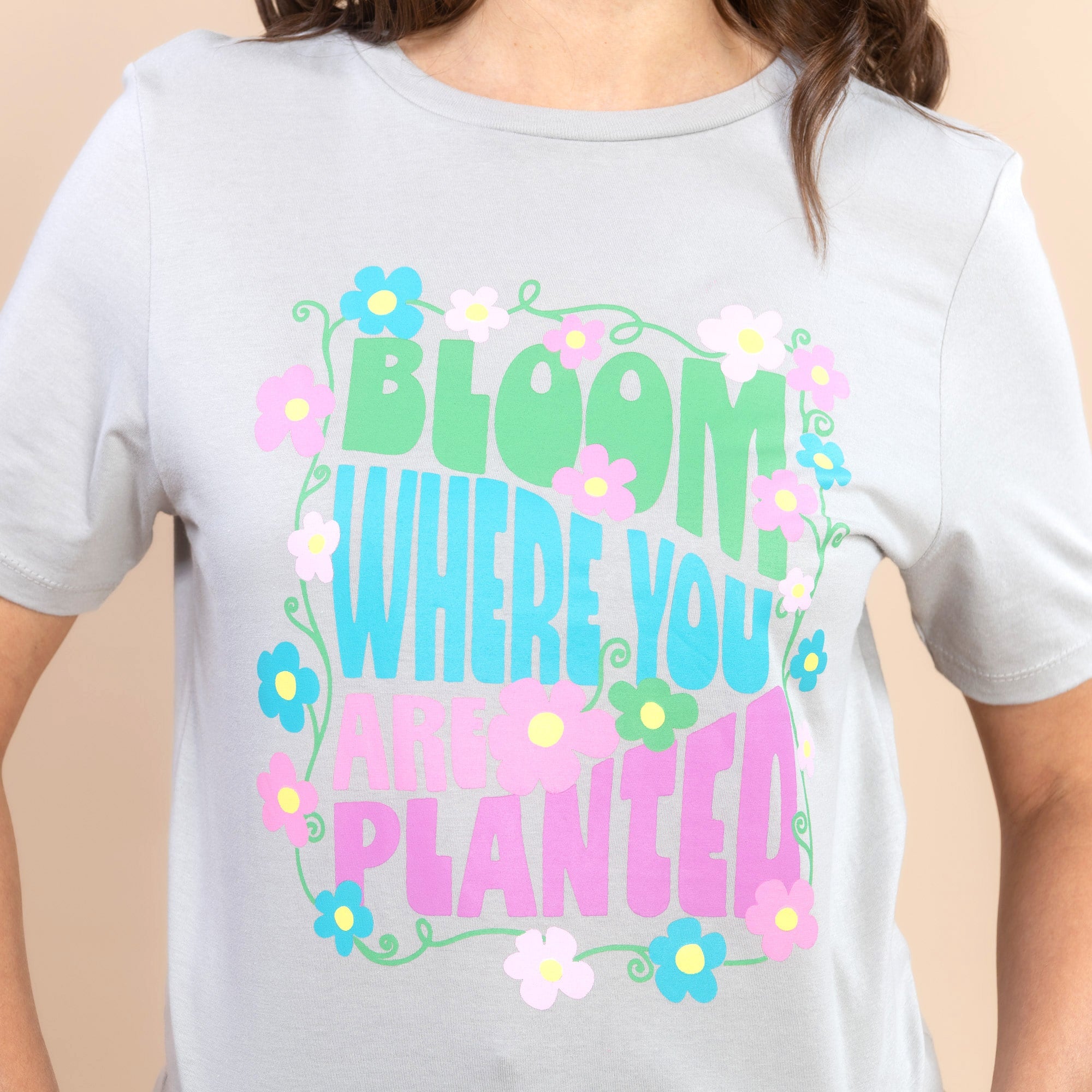 Bloom Where You Are Planted | Women's Grey Everyday Tee