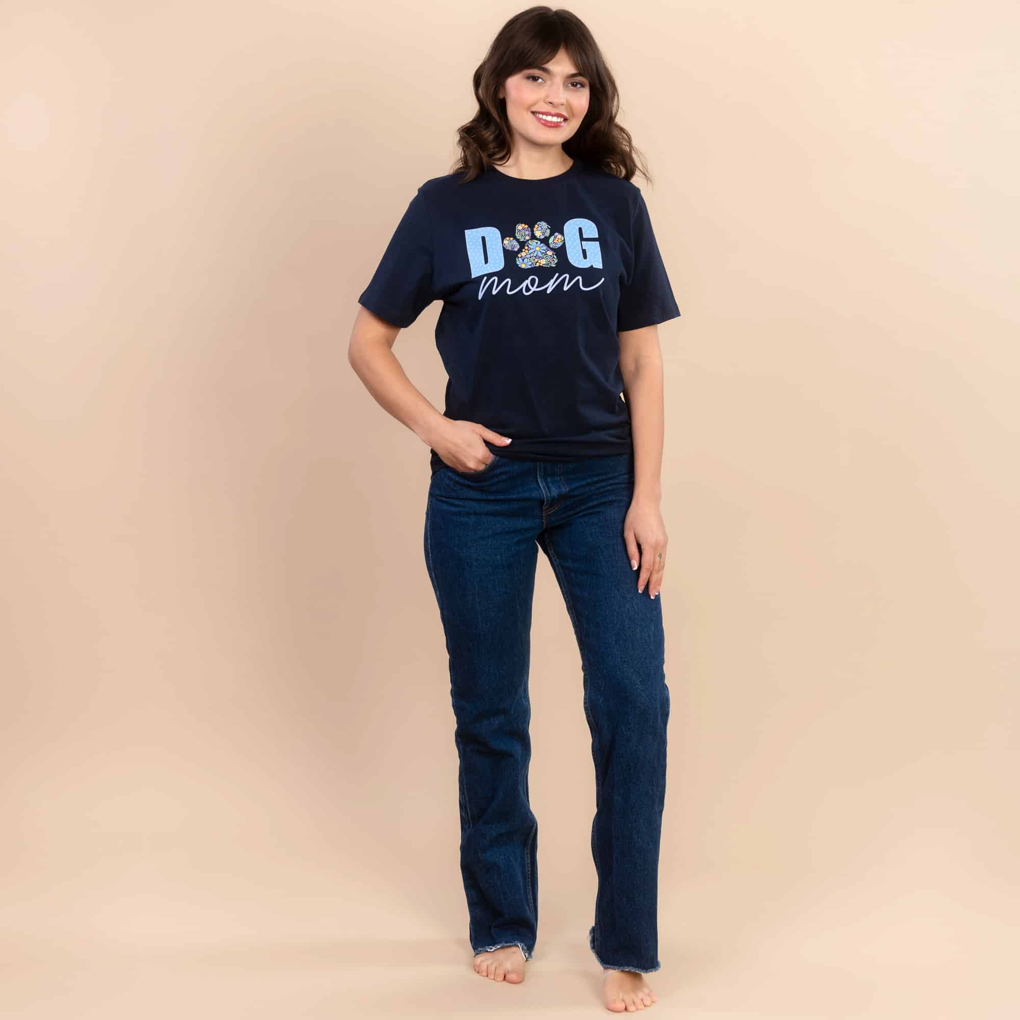 Dog Mom | Women's Navy Short-Sleeve Everyday Tee