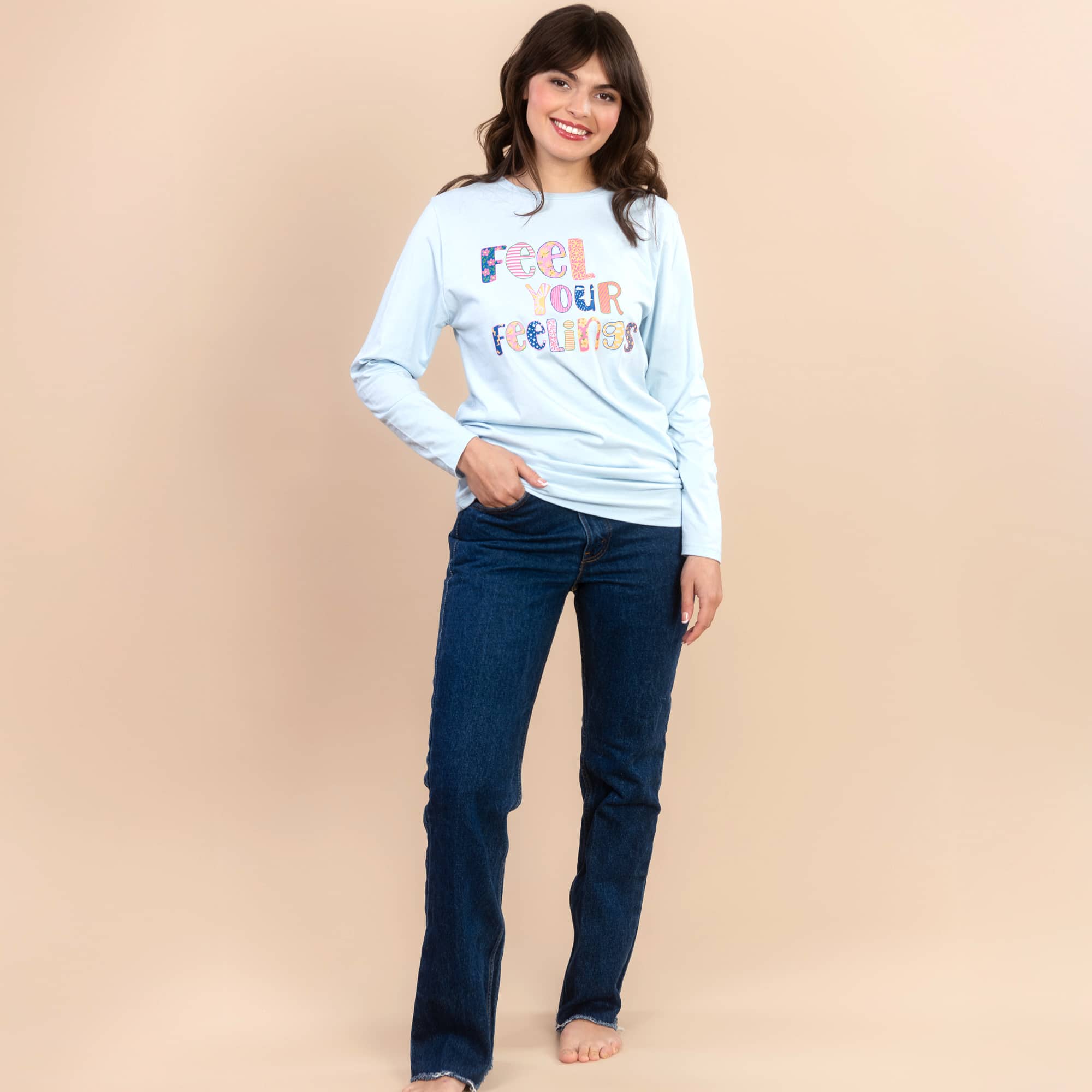 Feel Your Feelings | Women's Pale Blue Everyday Tee
