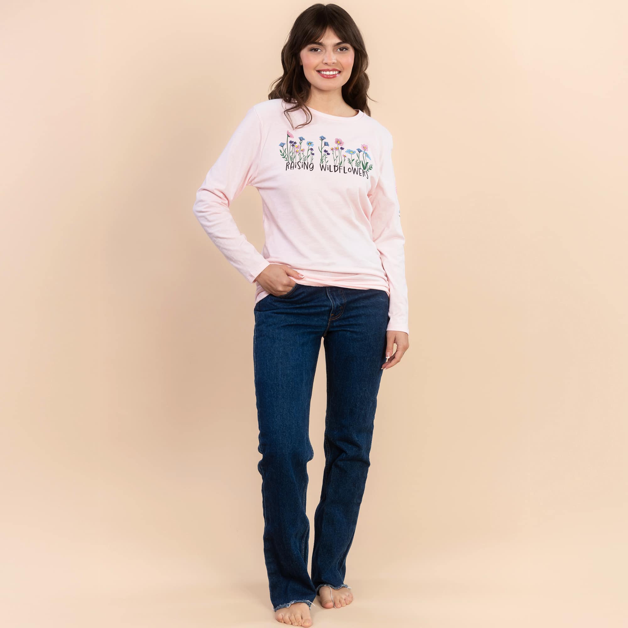 Raising Wildflowers | Women's Pale Pink Mother's Day Tee