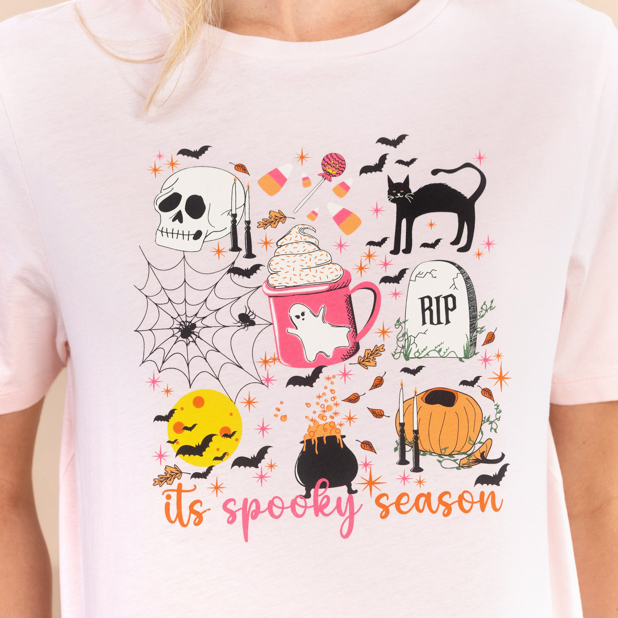 Spooky Season | Women's Pale Pink Short-Sleeve Halloween Tee