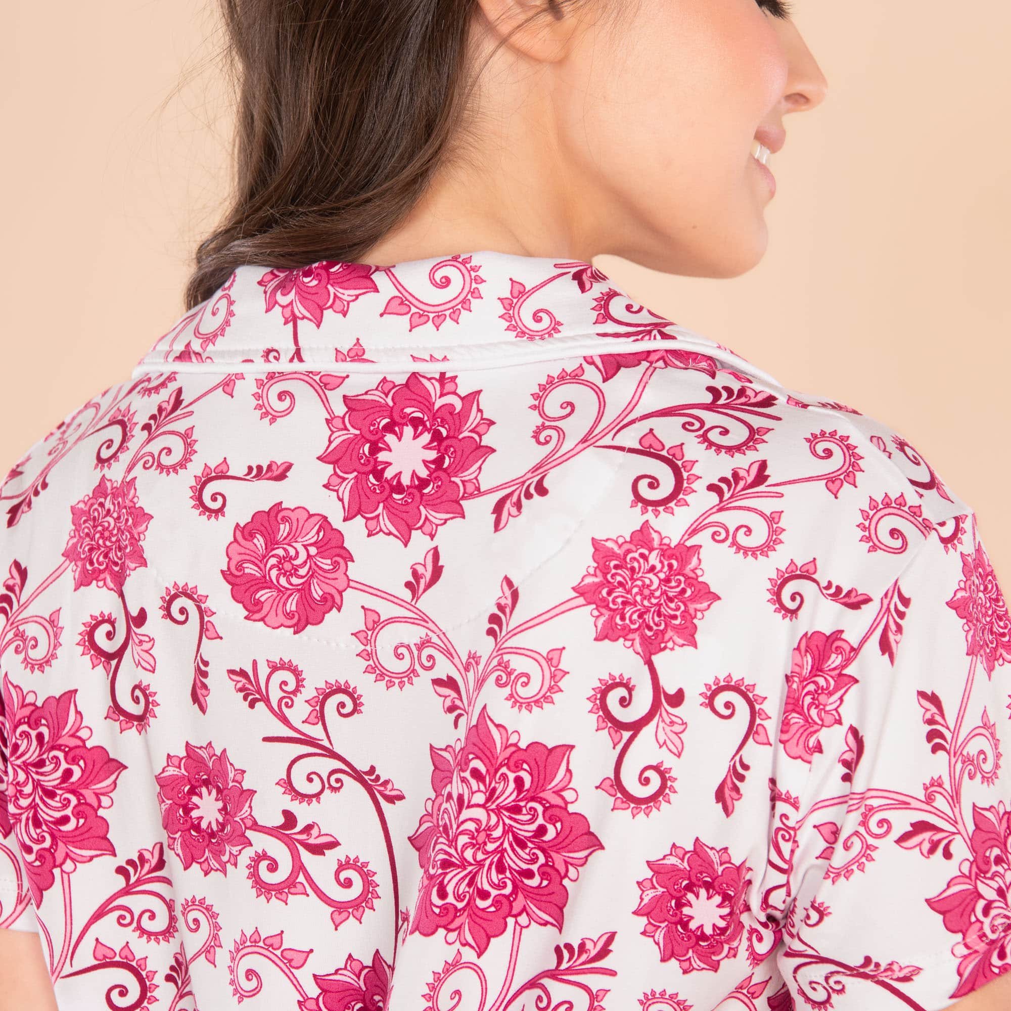 Tickled Pink Pajama Top | Floral Paisley PJs For Women