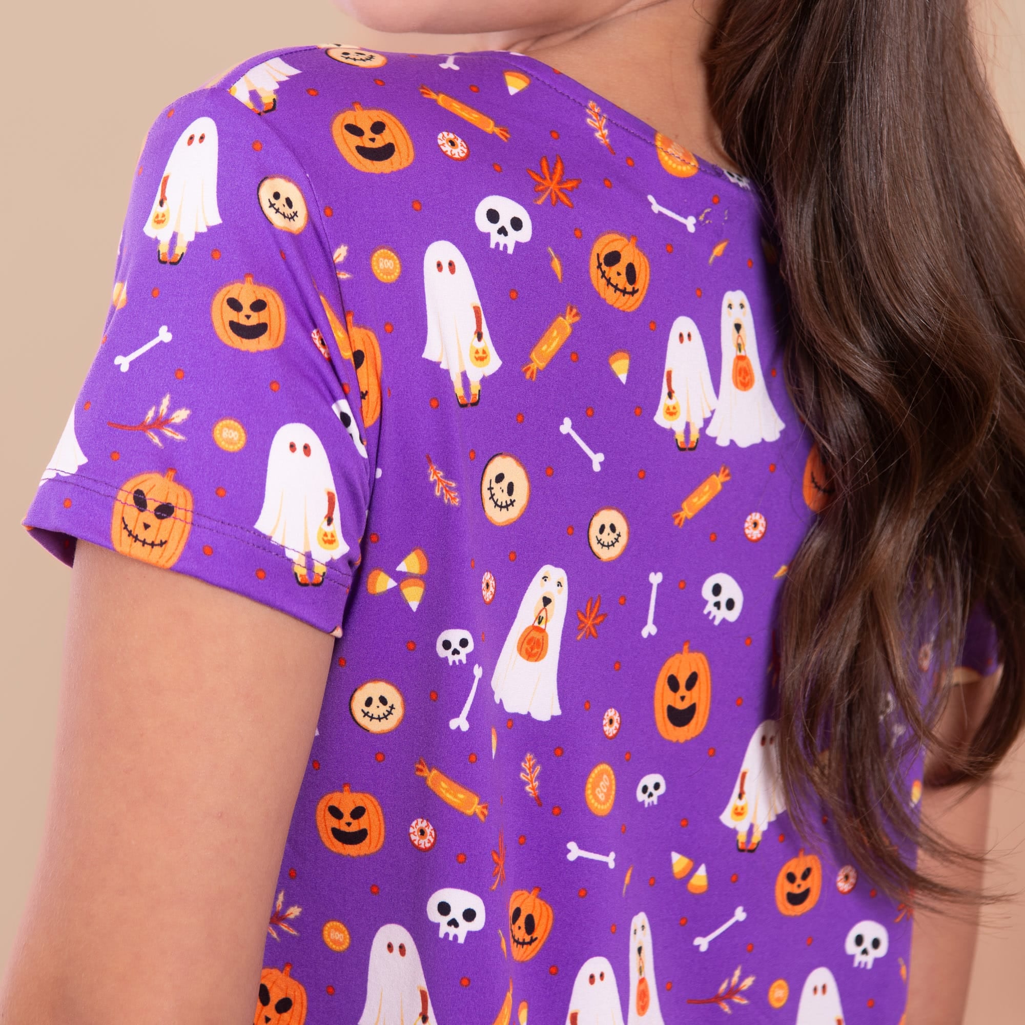 Trick-or-Treat Pups Pajama Top | Purple Halloween Dog PJs