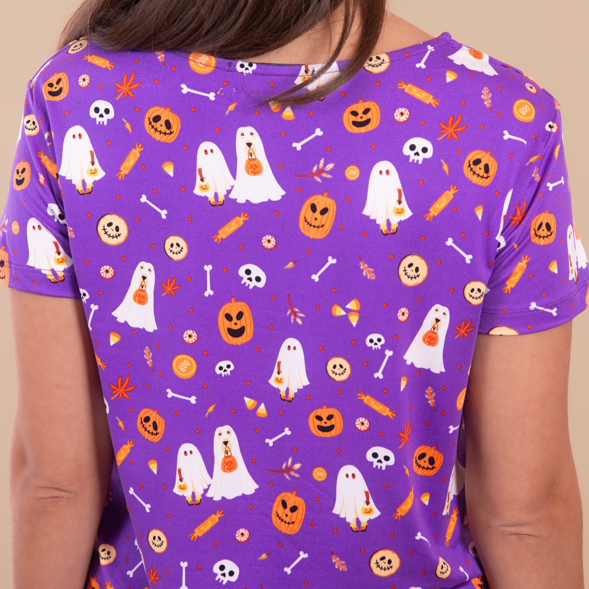 Trick-or-Treat Pups Pajama Top | Purple Halloween Dog PJs
